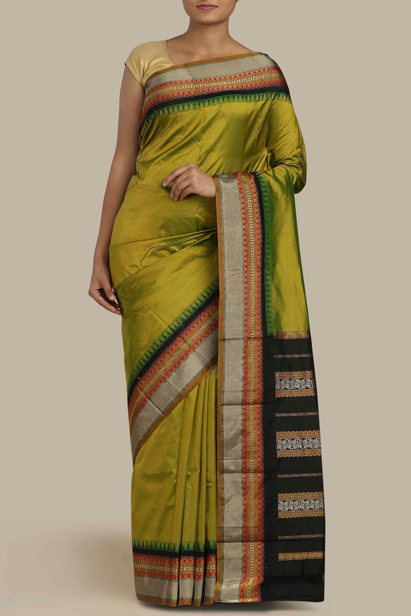 Green Bangalore Silk Saree