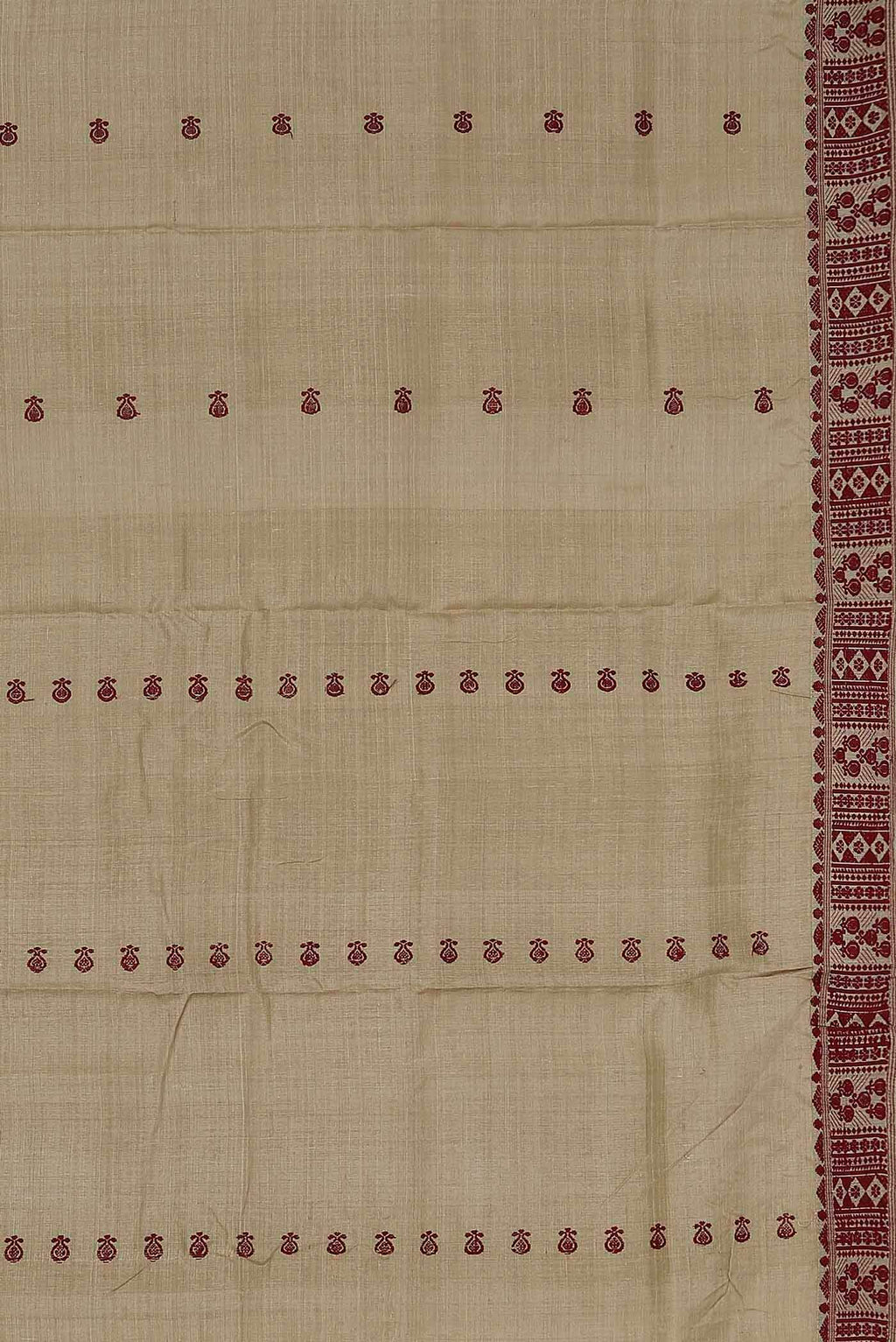 Beige Assam Silk Saree