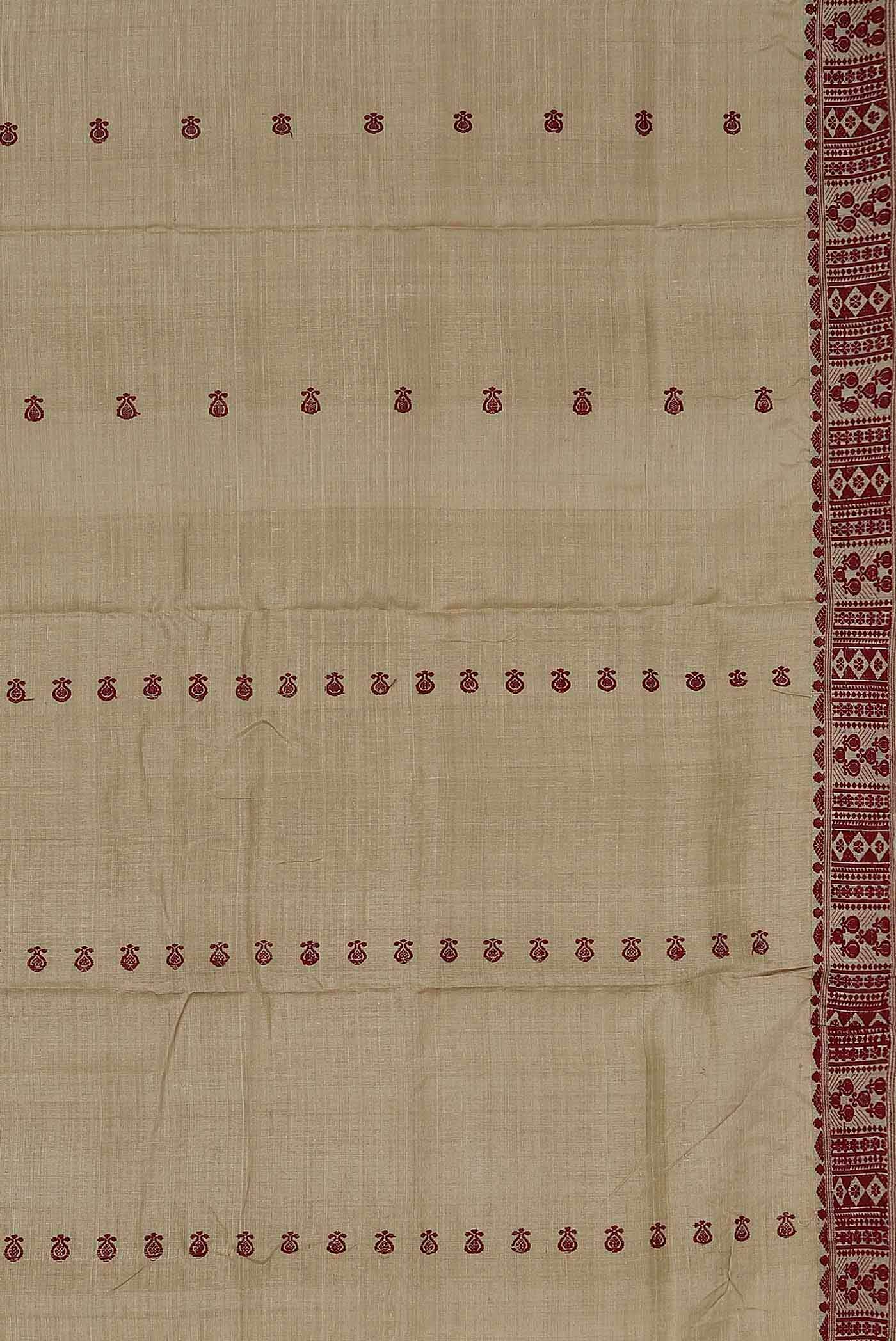Beige Assam Silk Saree