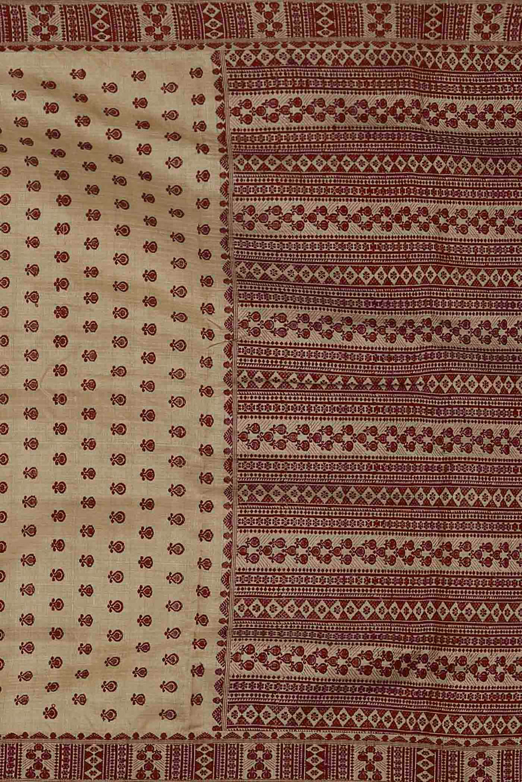 Beige Assam Silk Saree