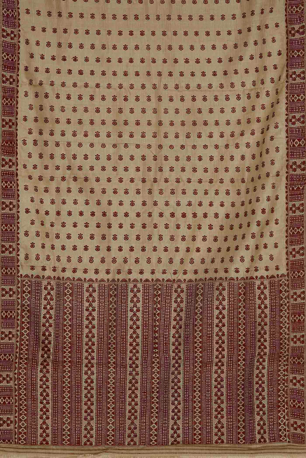 Beige Assam Silk Saree