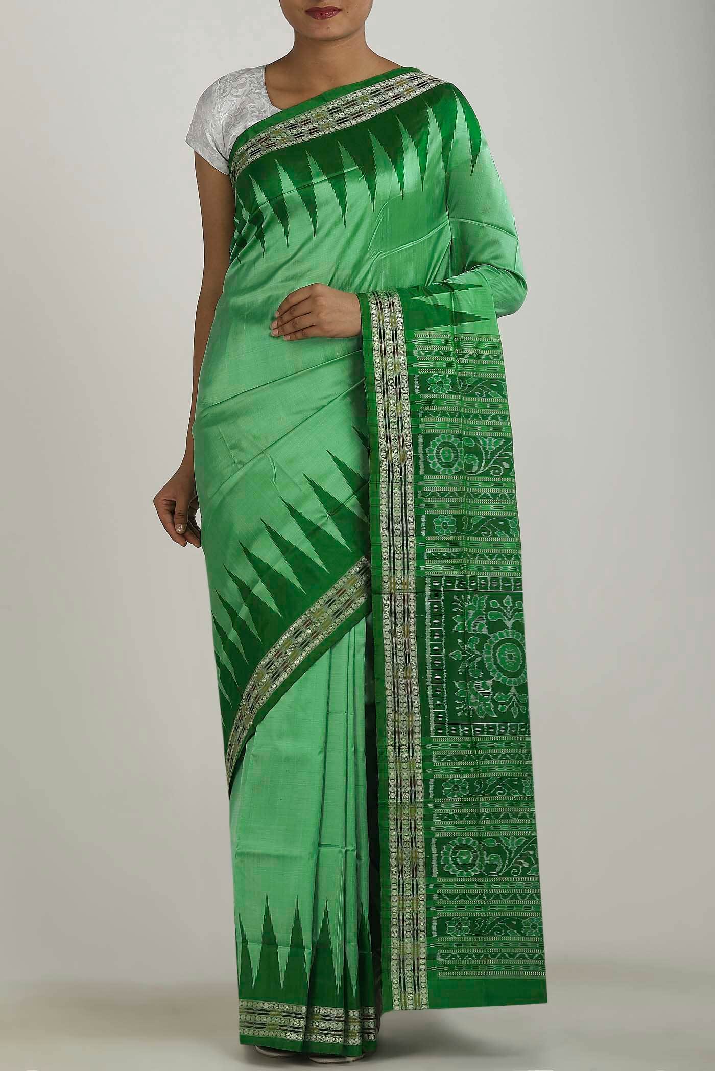 Green Orissa Silk Saree