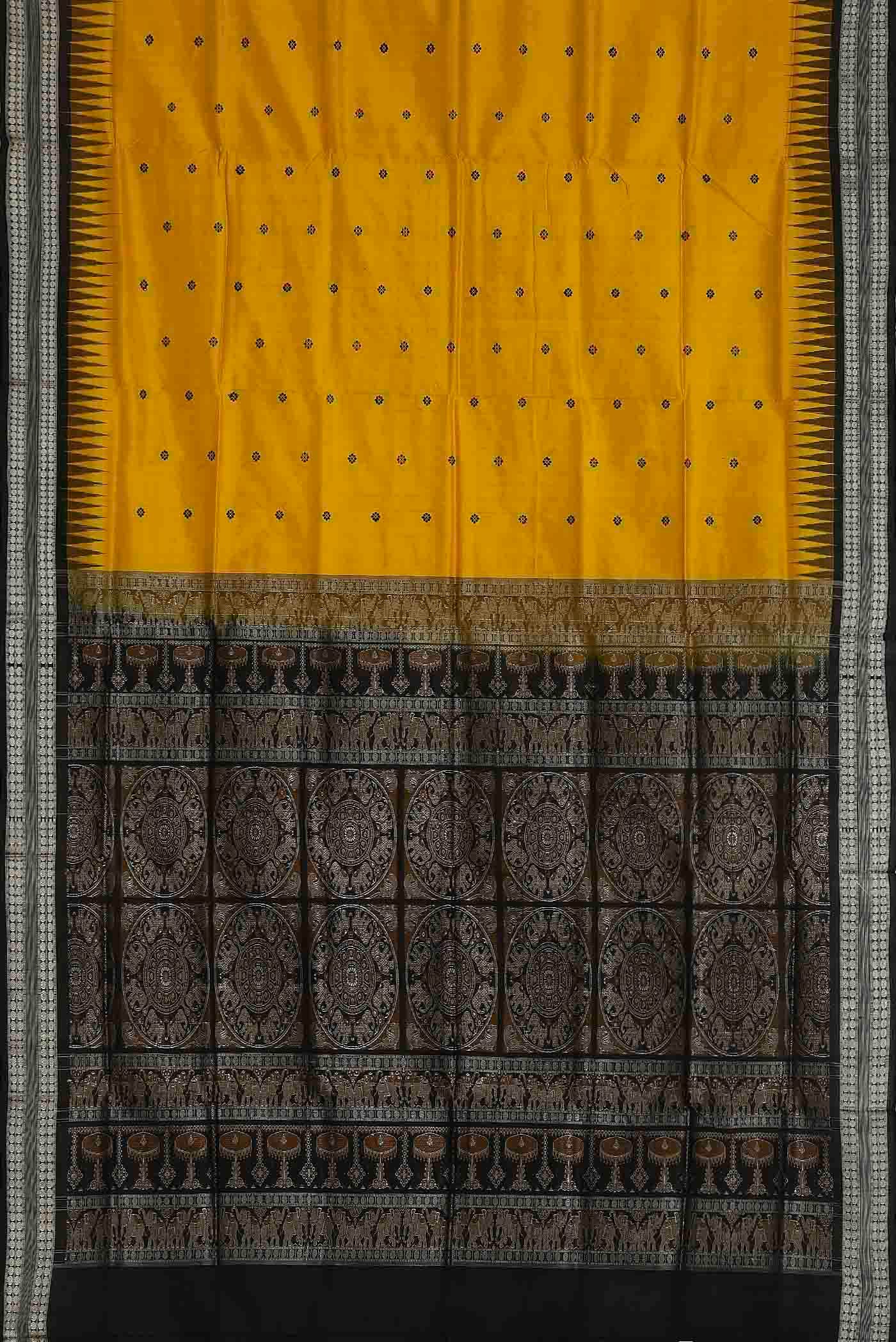 Yellow Orissa Silk Saree