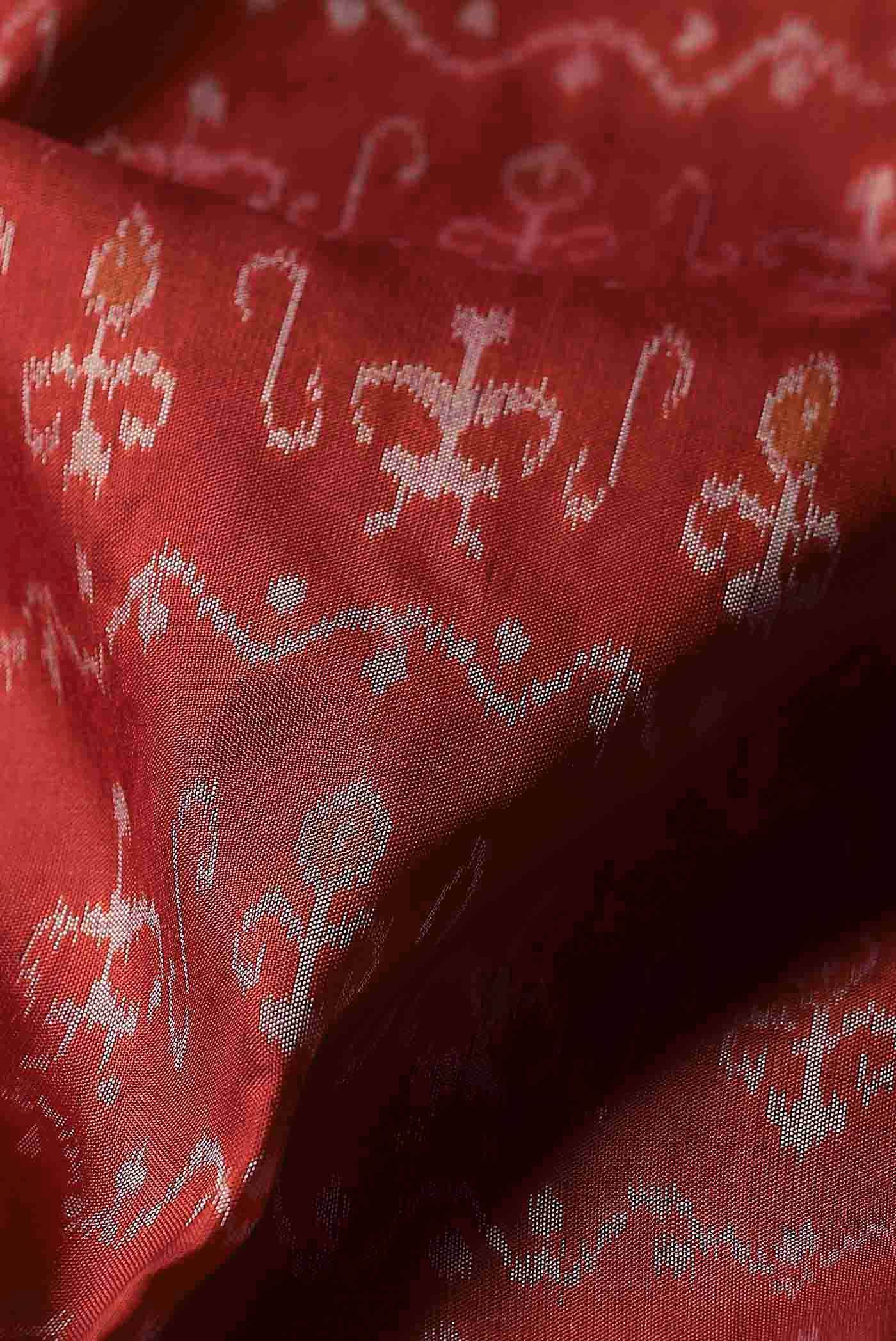 Red Orissa Silk Saree