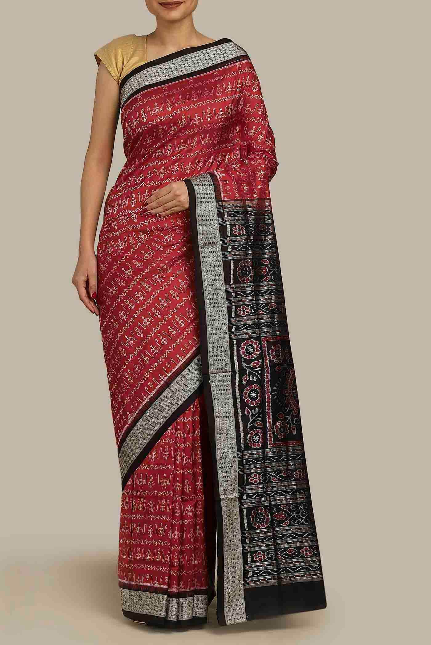 Red Orissa Silk Saree