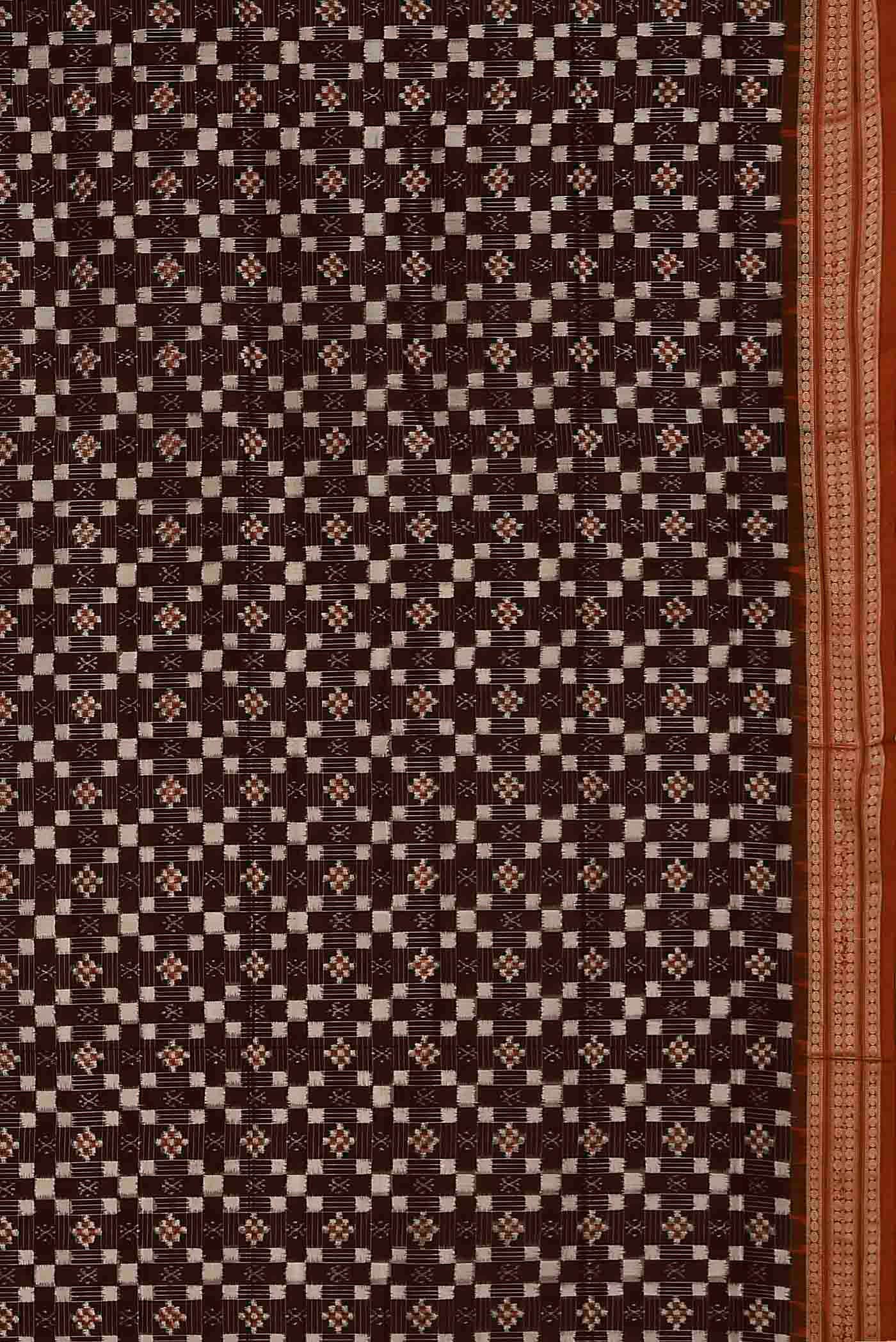 Brown Orissa Silk Saree