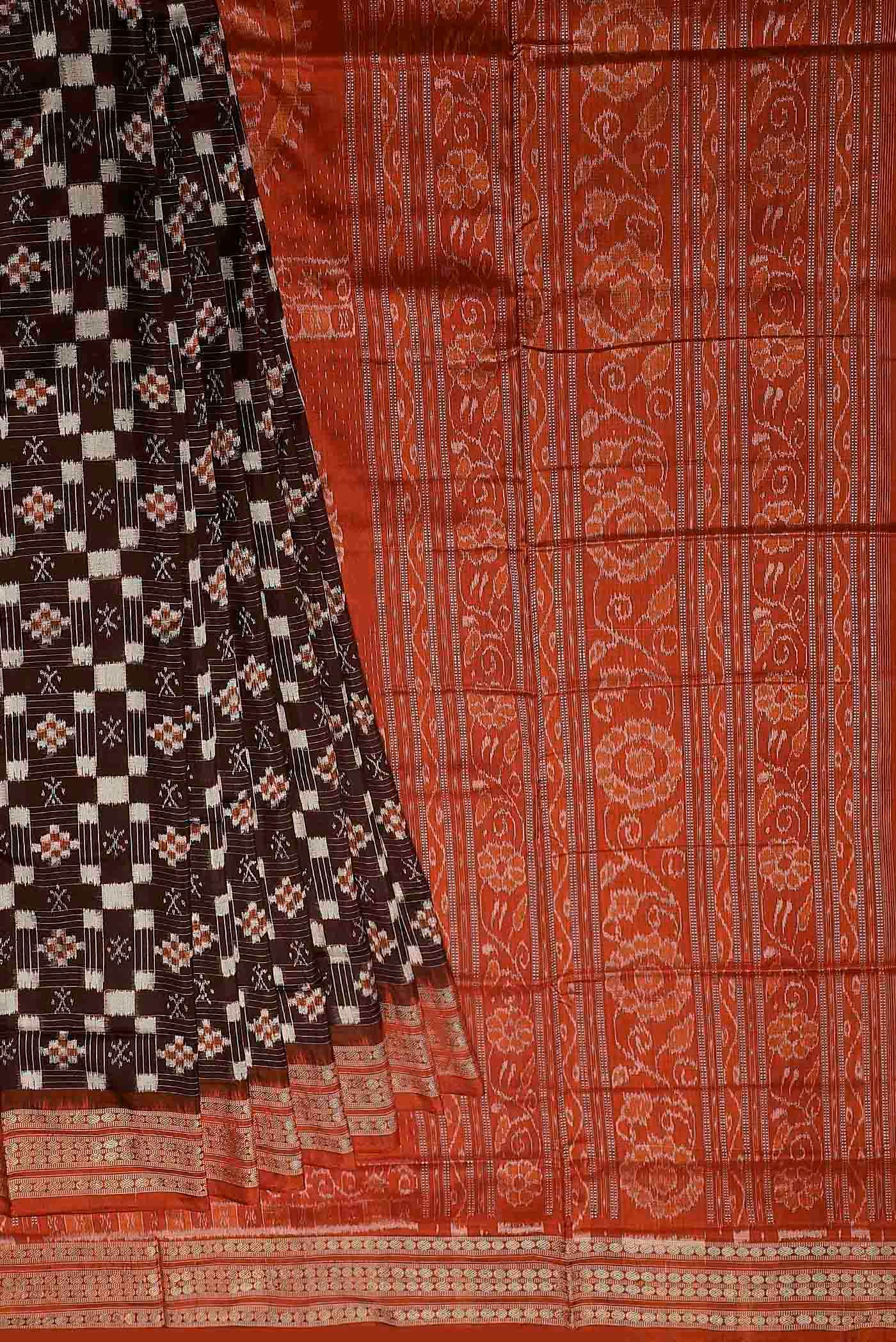 Brown Orissa Silk Saree