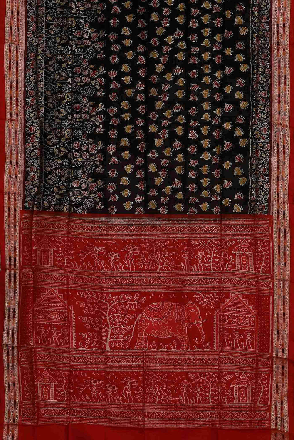 Black Orissa Silk Saree
