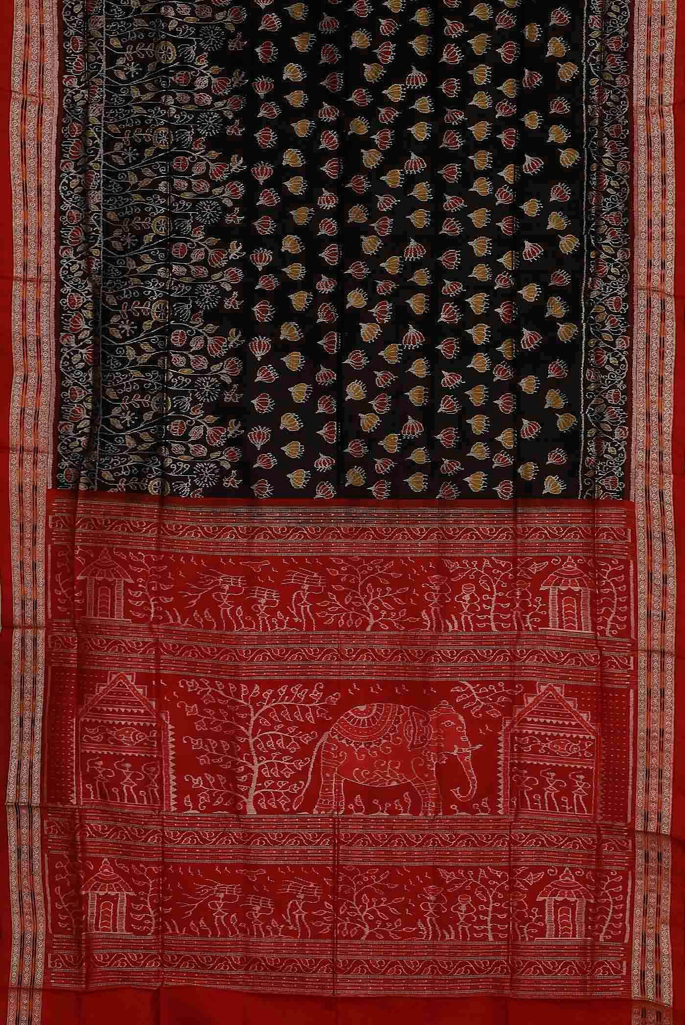 Black Orissa Silk Saree