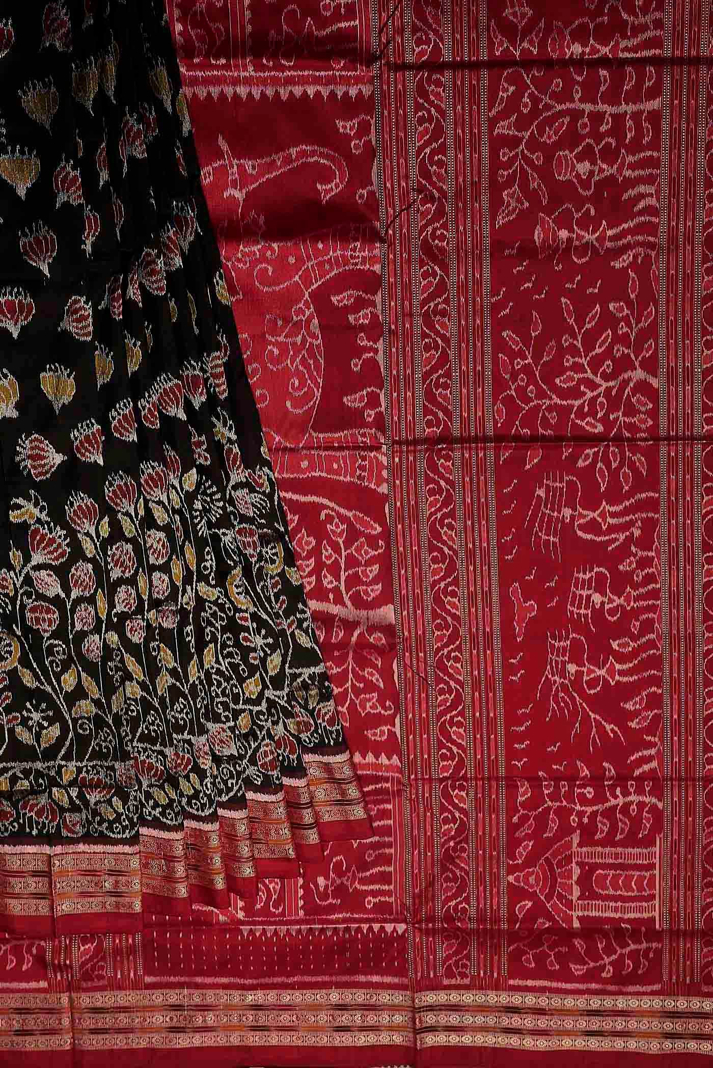 Black Orissa Silk Saree