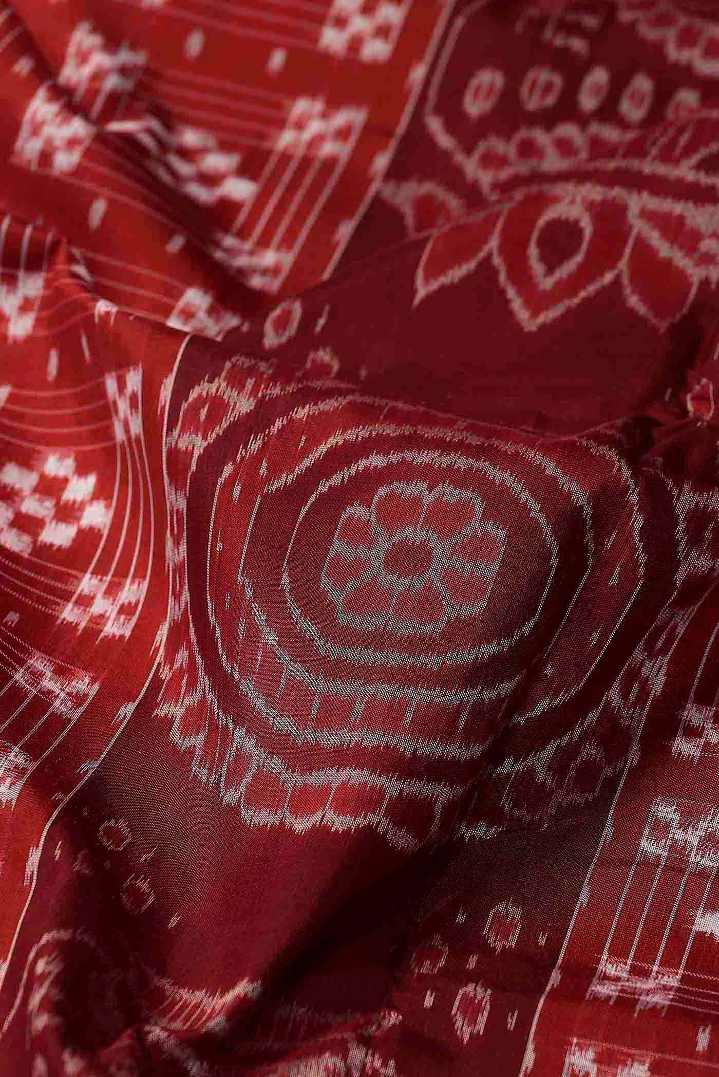 Maroon Orissa Silk Saree