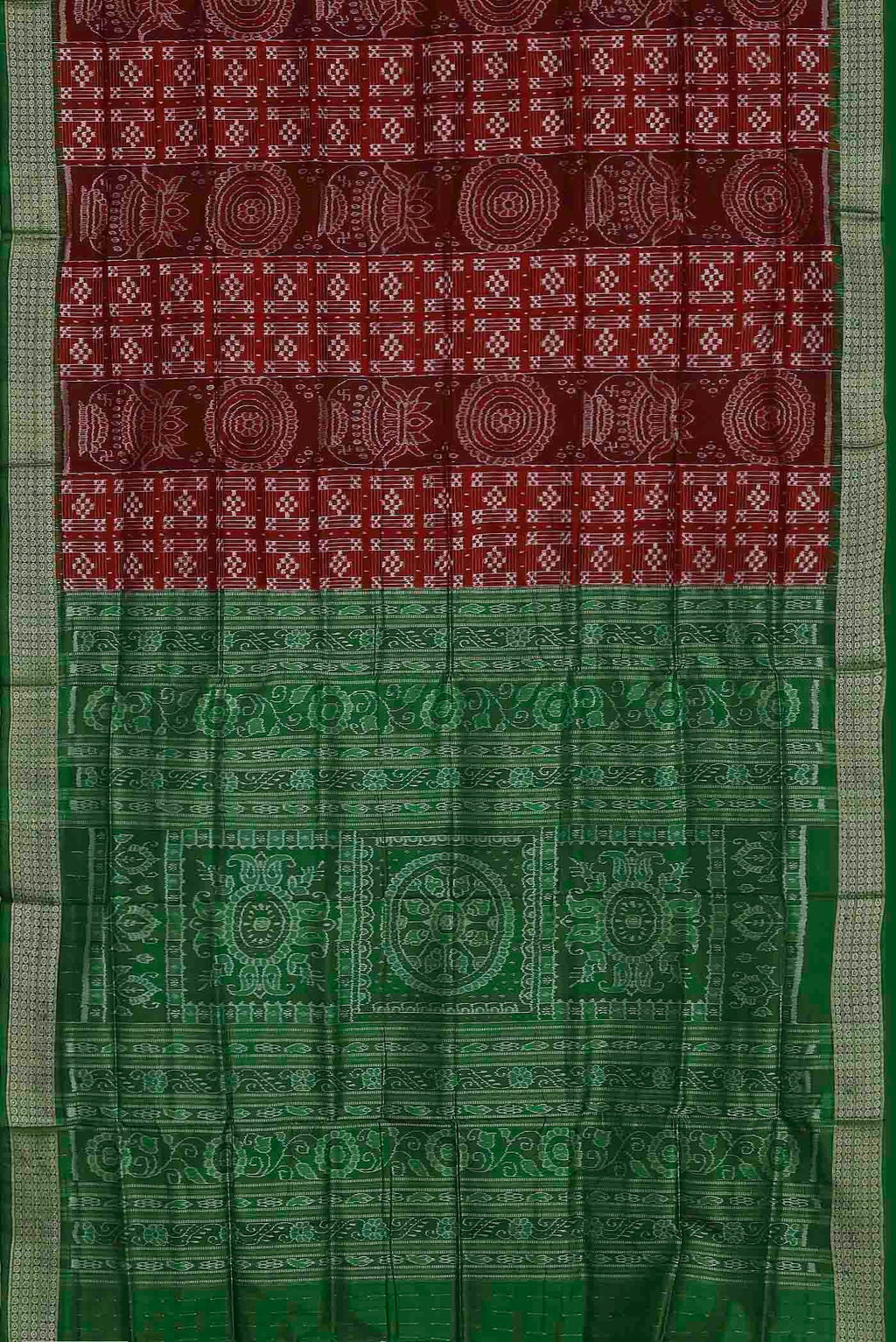 Maroon Orissa Silk Saree