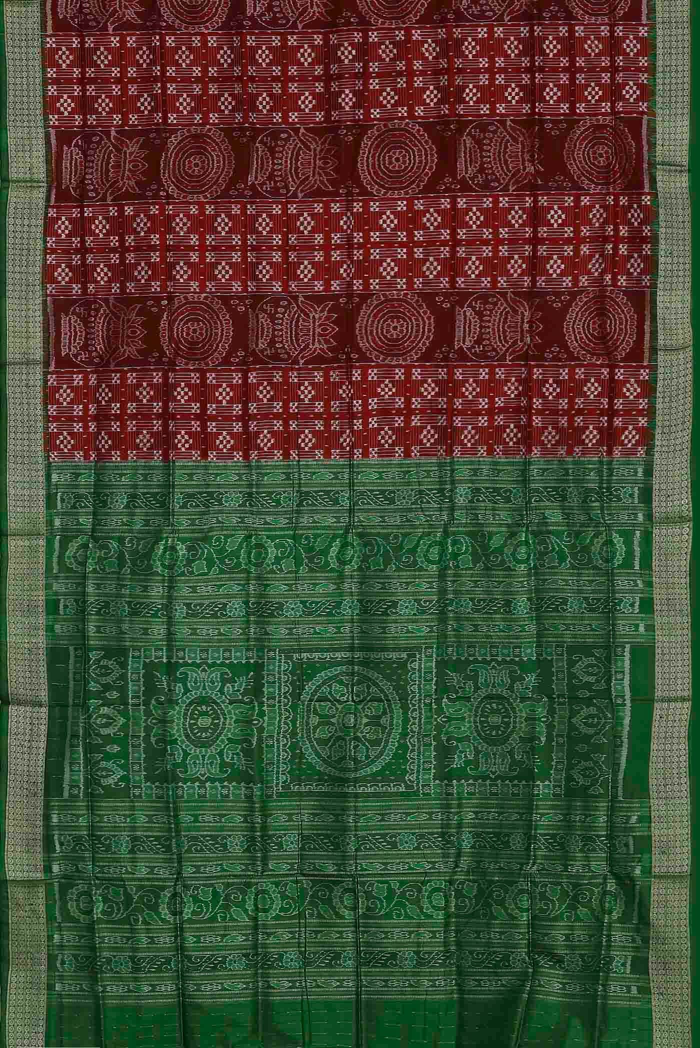 Maroon Orissa Silk Saree