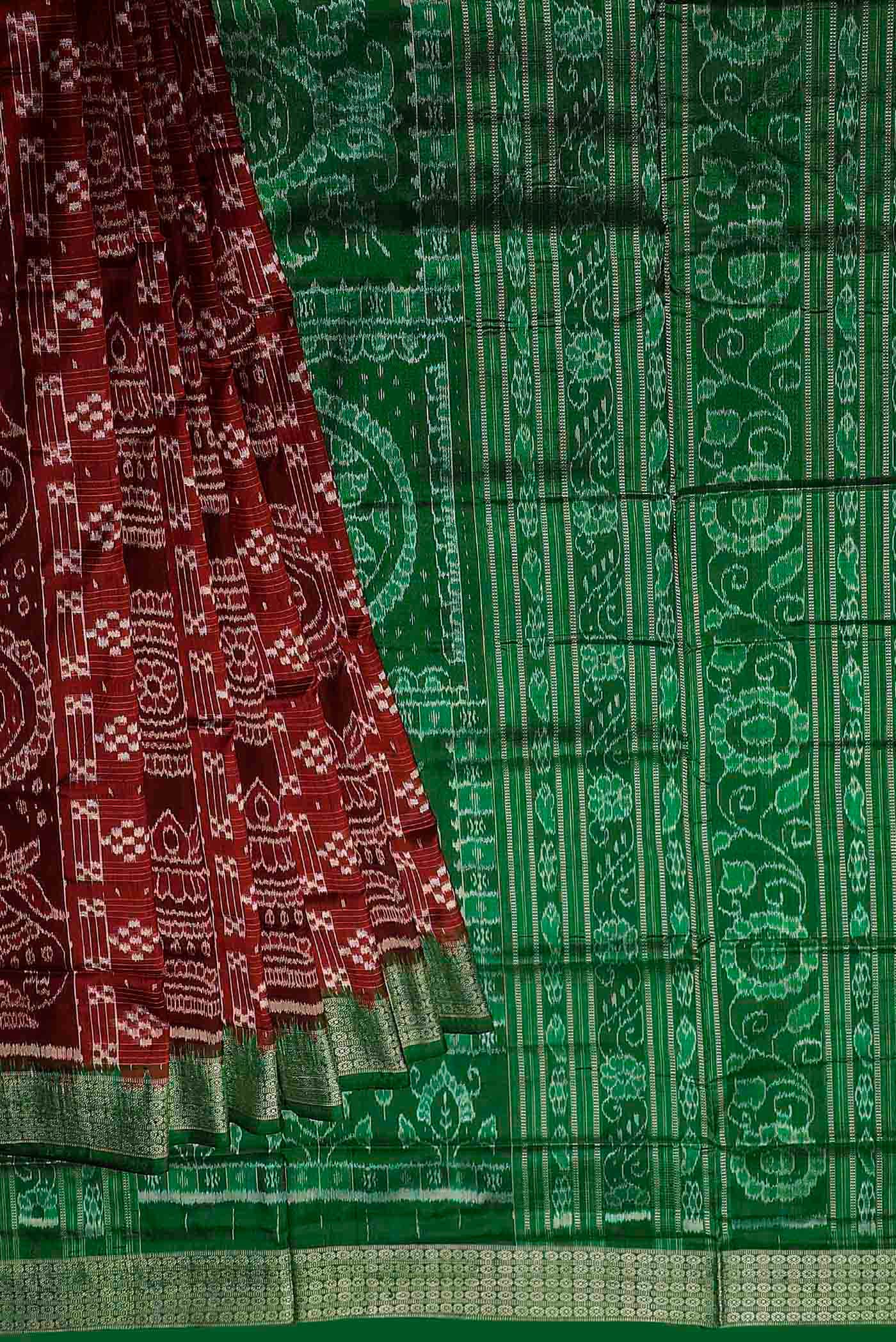 Maroon Orissa Silk Saree