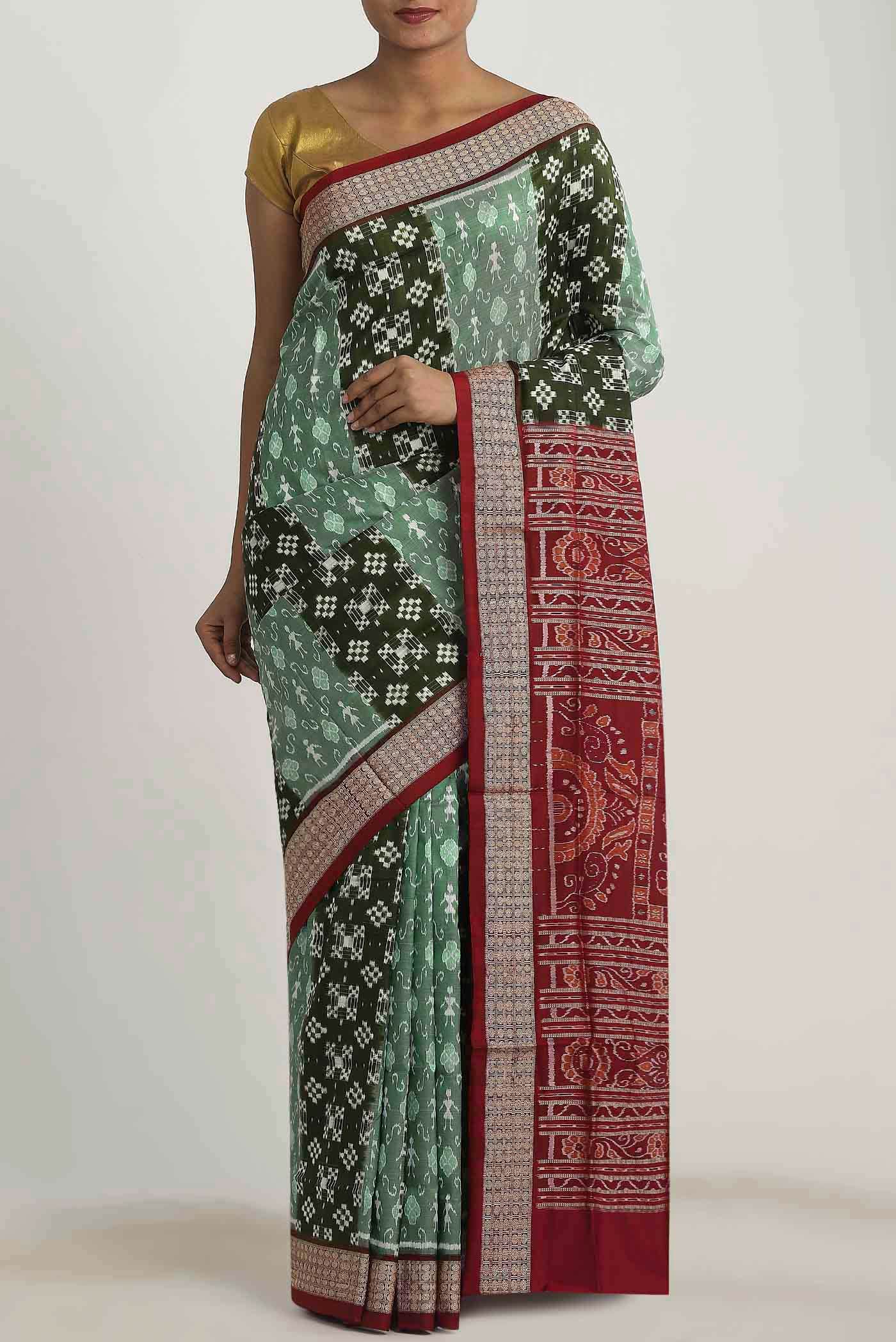 Green Orissa Silk Saree