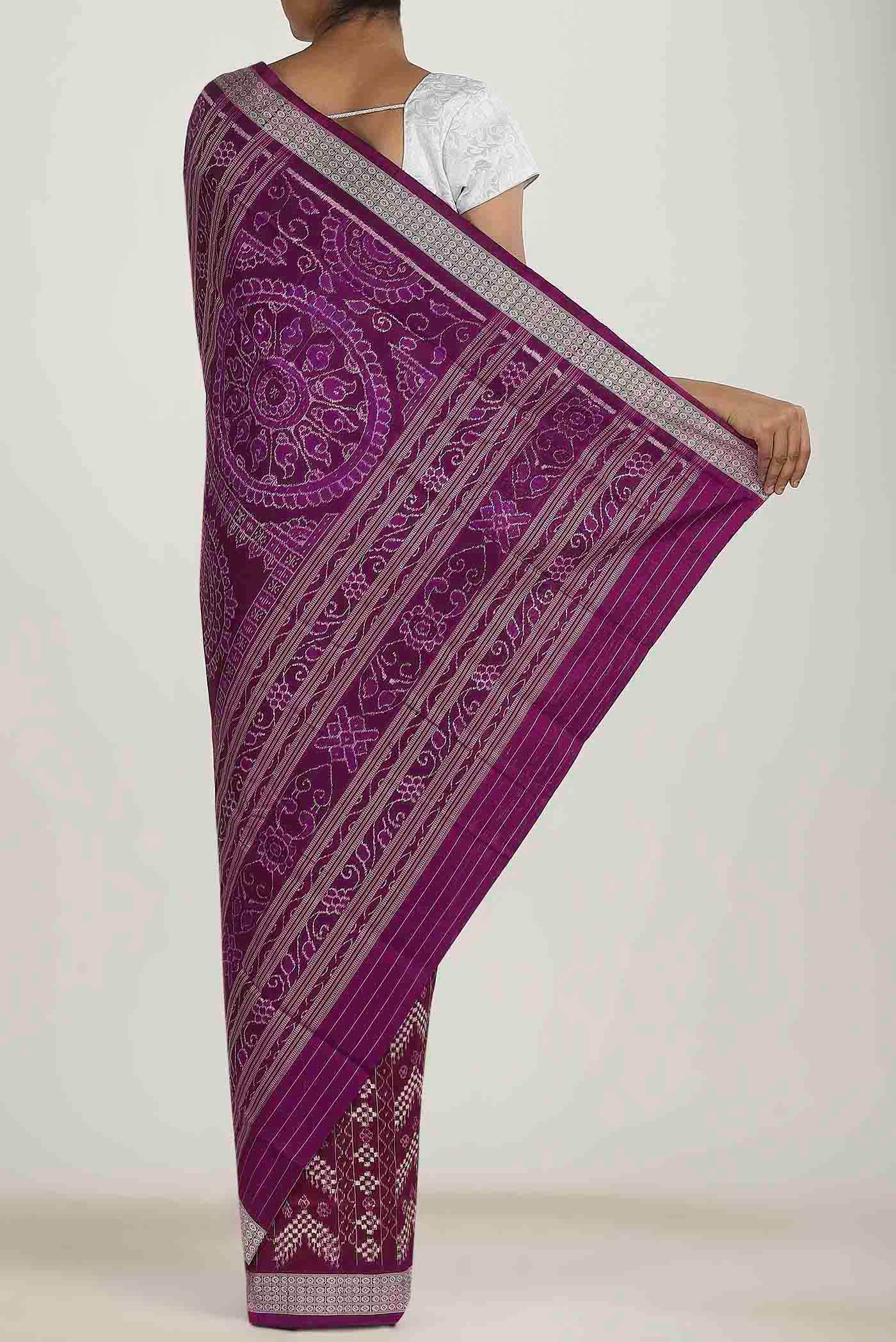 Dark Pink Orissa Silk Saree