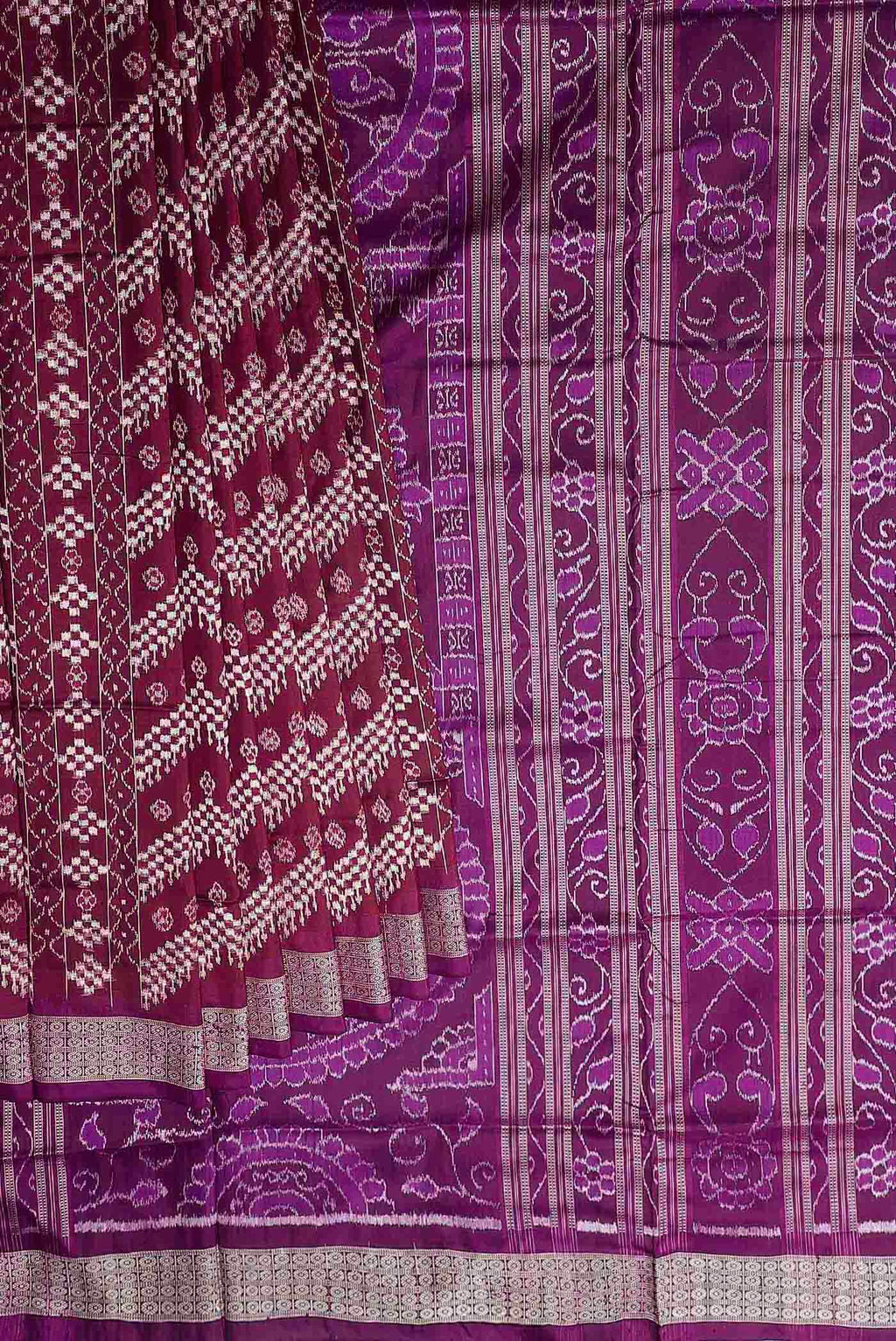 Dark Pink Orissa Silk Saree
