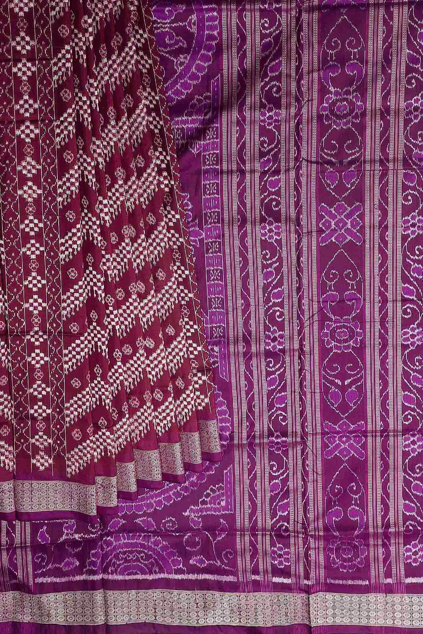 Dark Pink Orissa Silk Saree