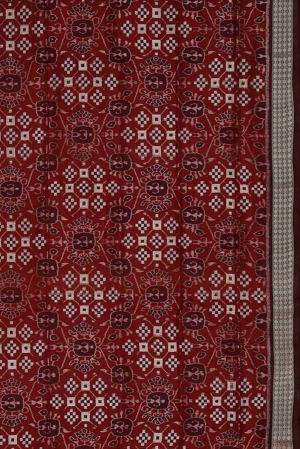 Maroon Orissa Silk Saree