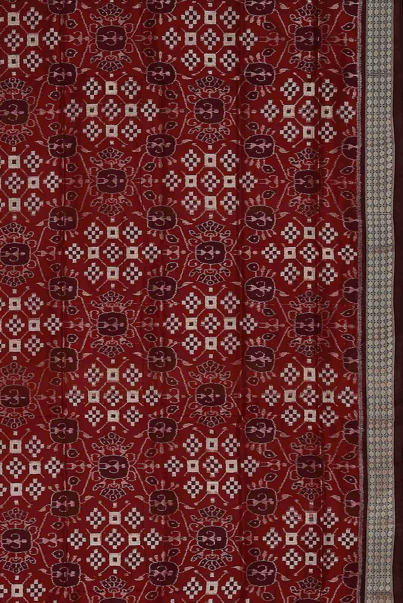 Maroon Orissa Silk Saree