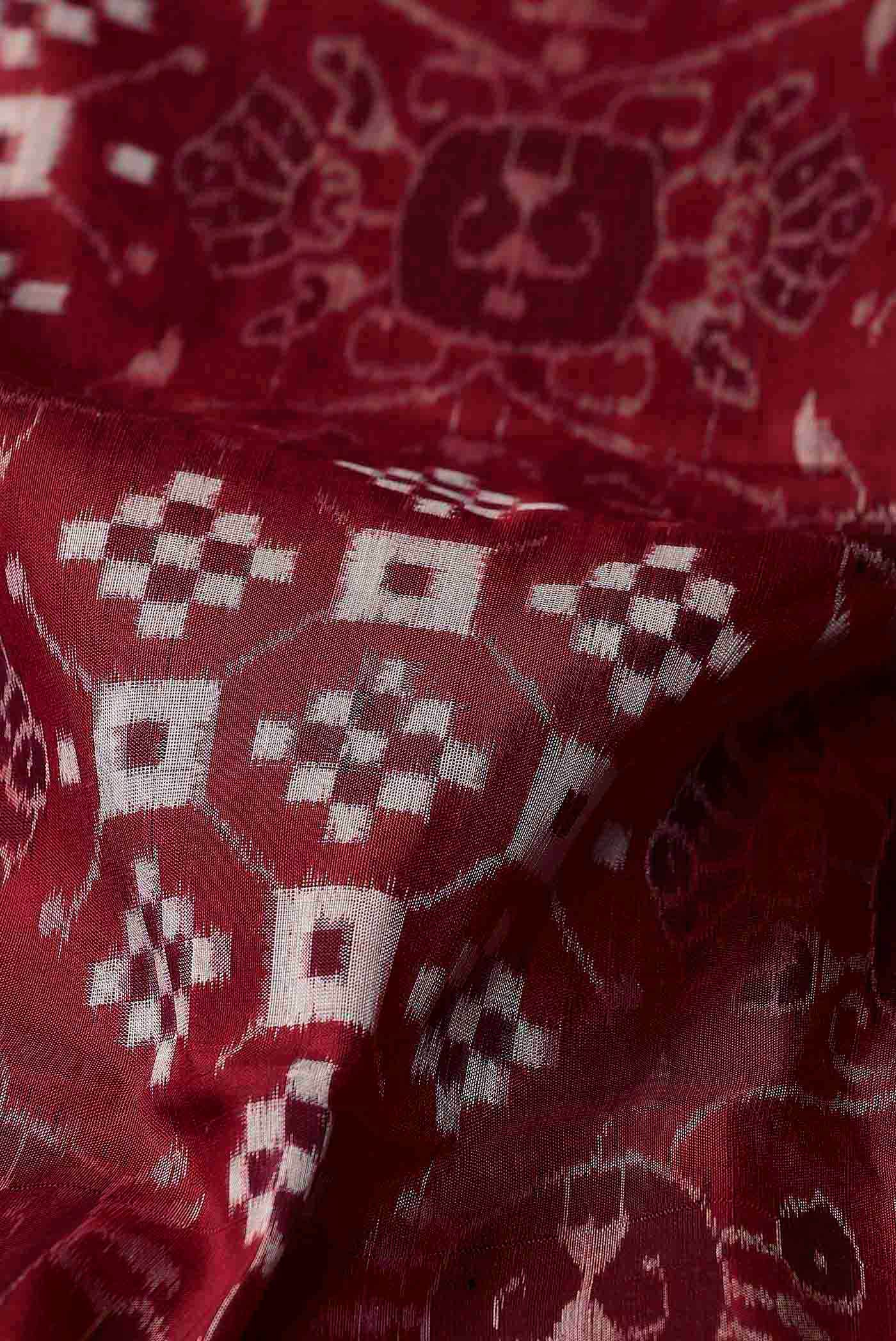 Maroon Orissa Silk Saree
