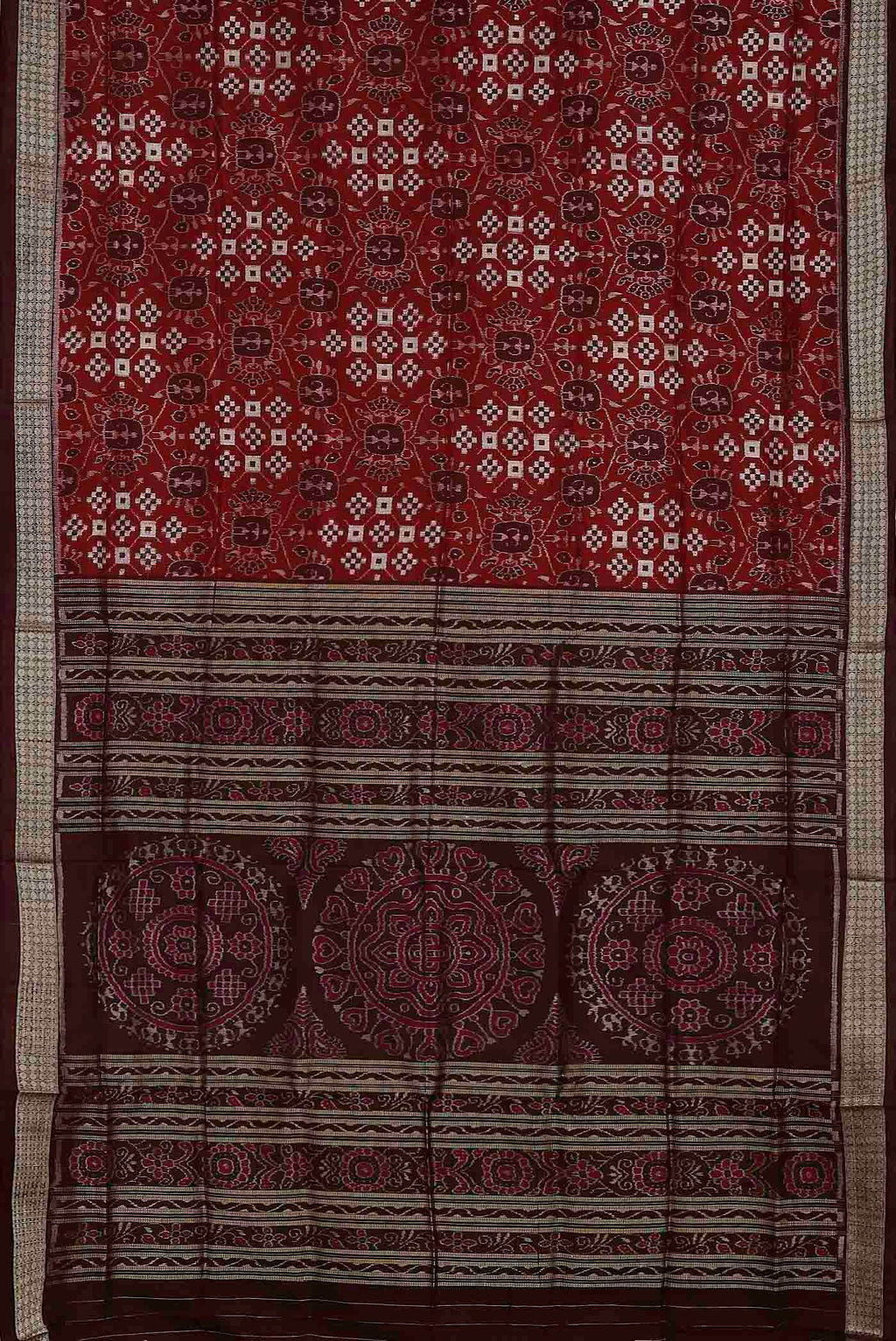 Maroon Orissa Silk Saree