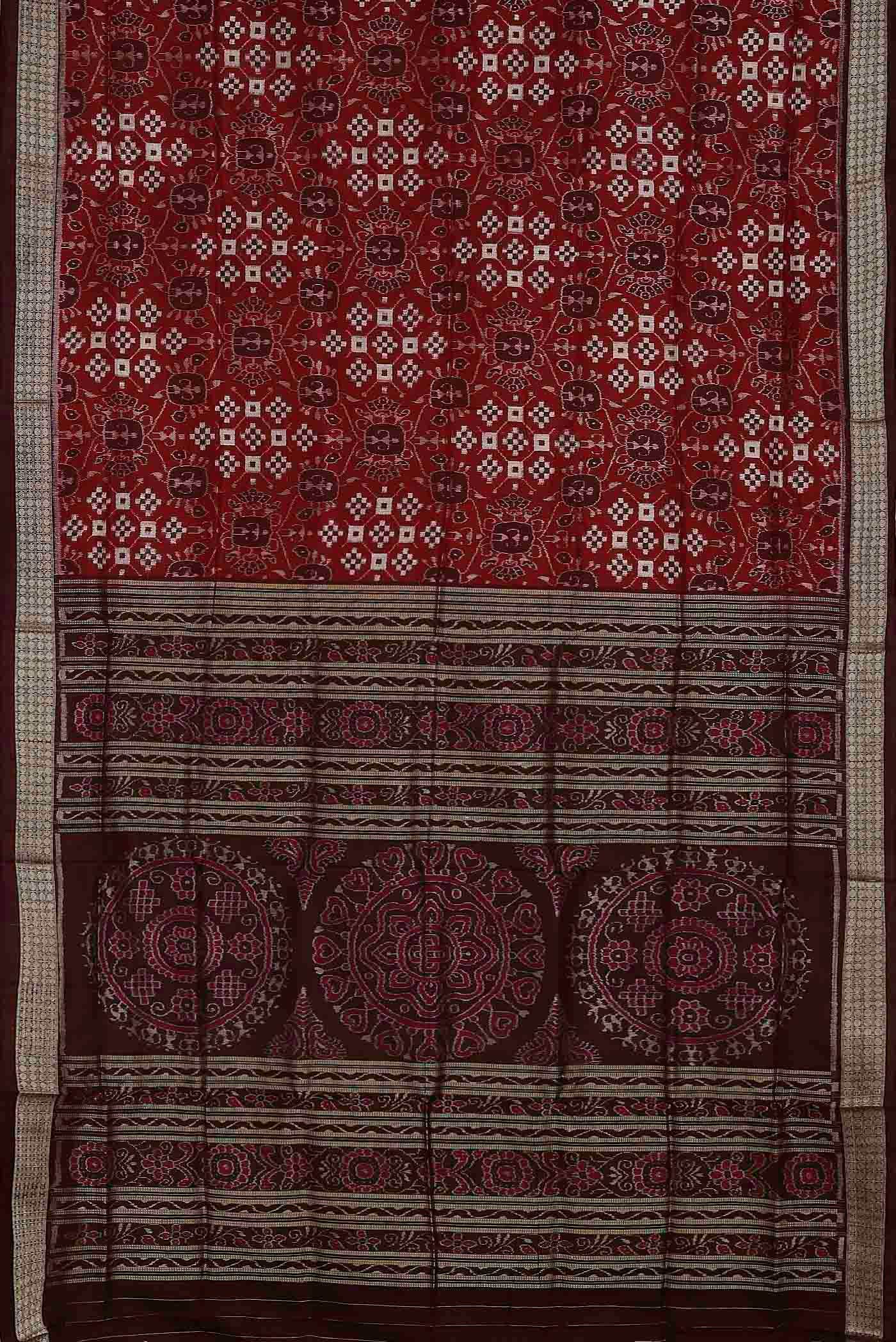 Maroon Orissa Silk Saree