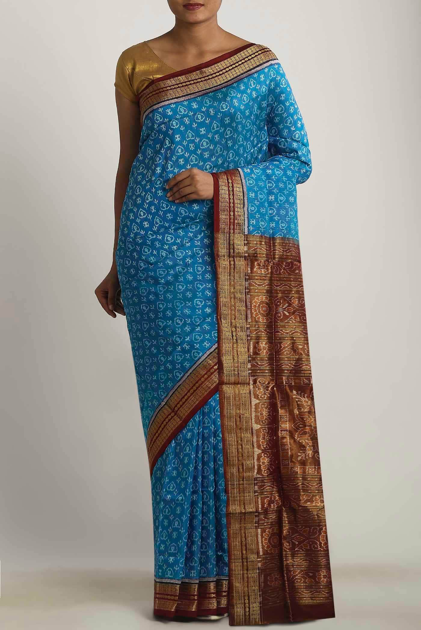 Blue Orissa Silk Saree