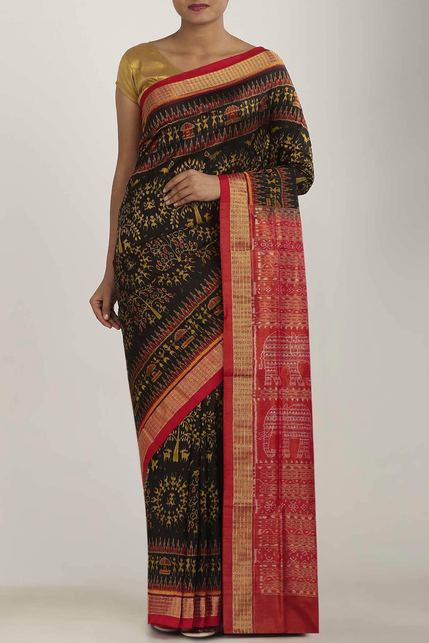 Black Orissa Silk Saree