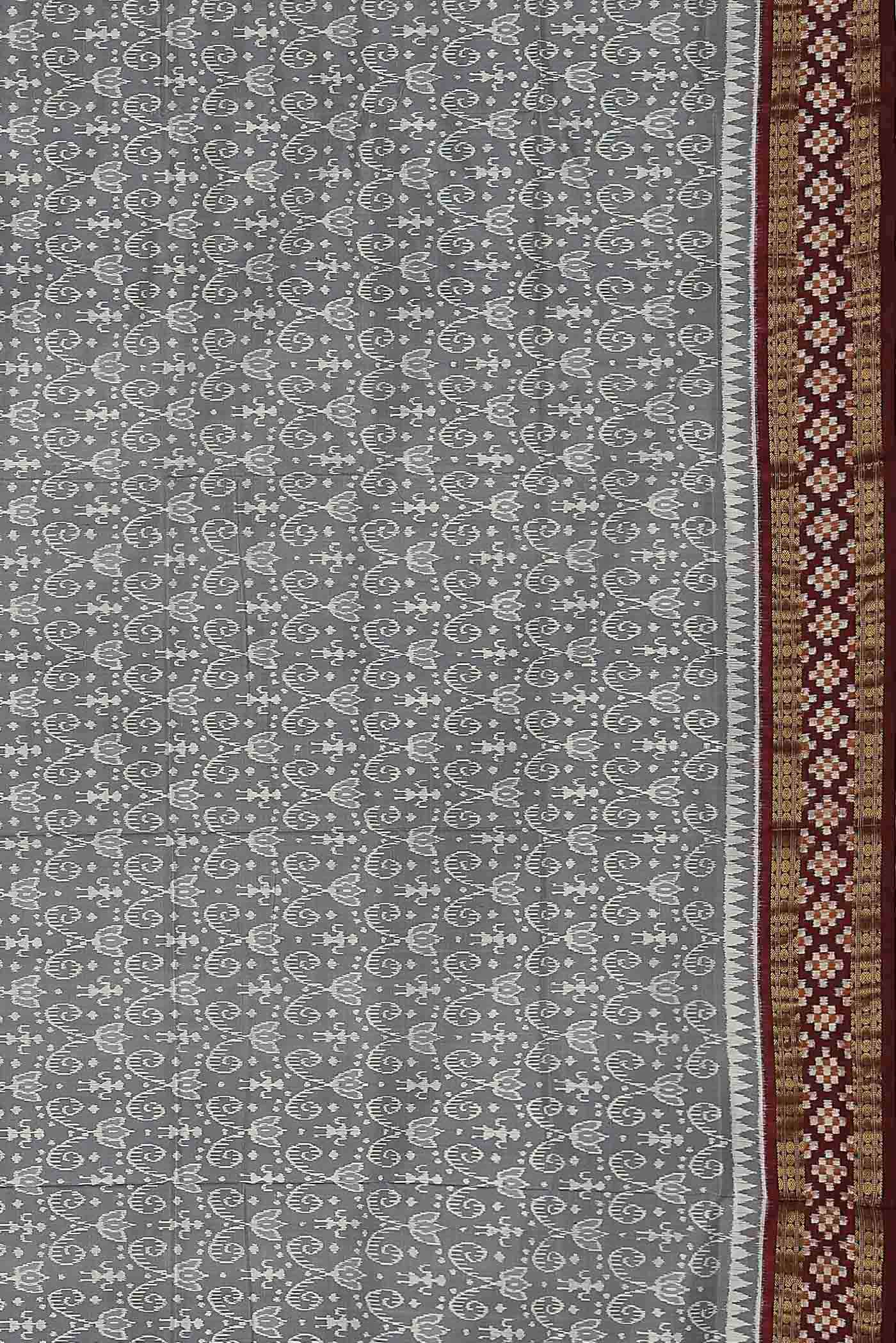 Grey Orissa Silk Saree