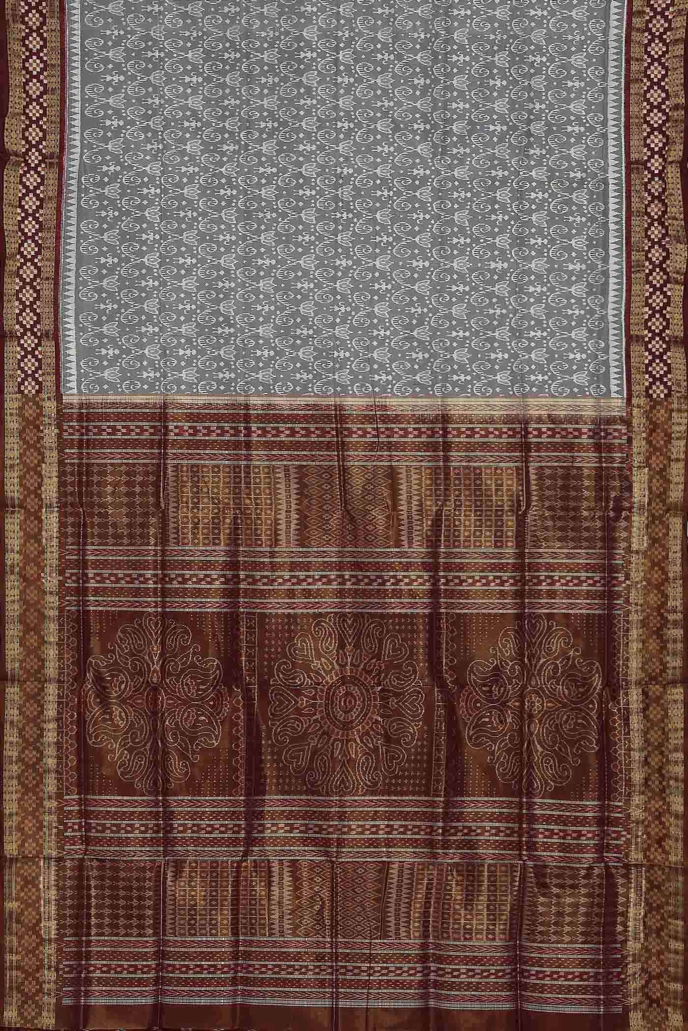 Grey Orissa Silk Saree
