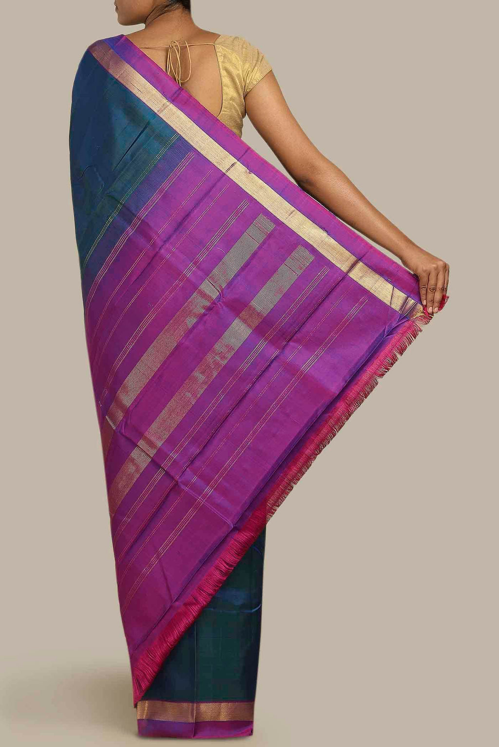 Blue Kanchipuram Silk Saree