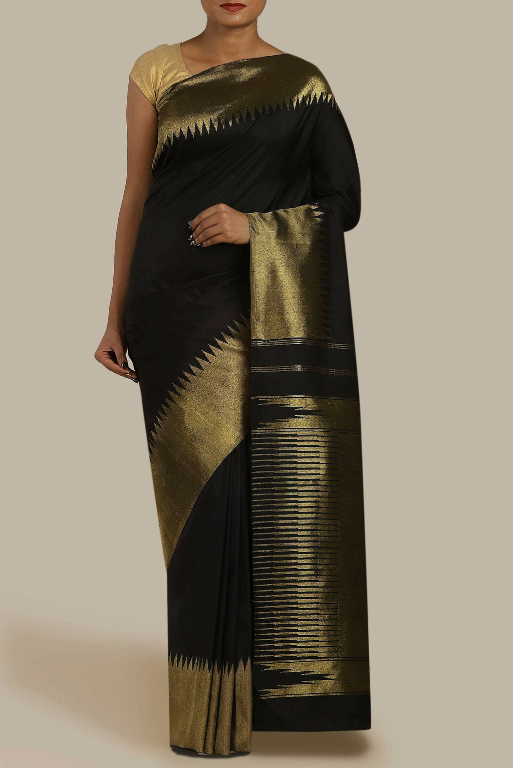 Black Kanchipuram Silk Saree