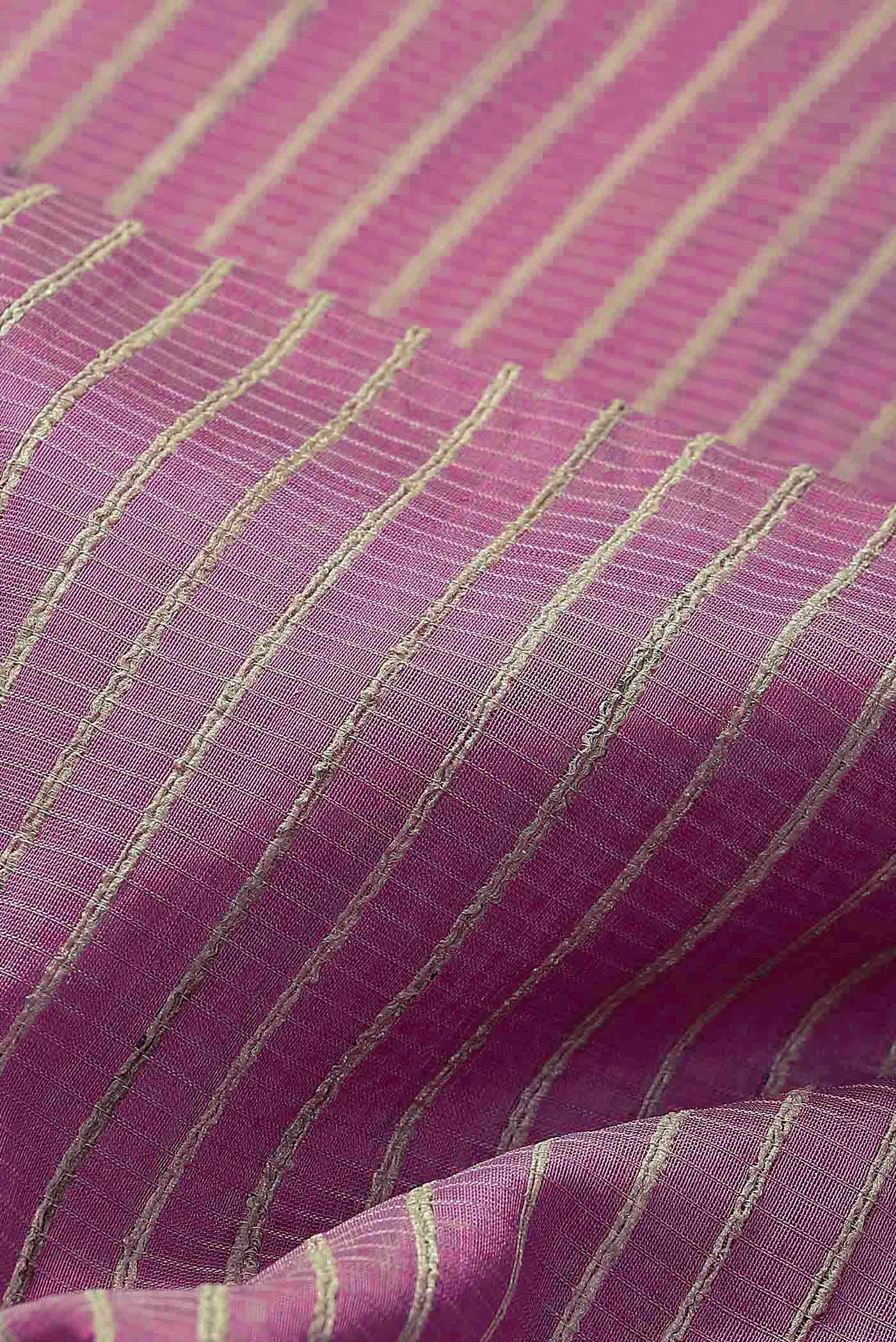 Rose pink Maheshwari Silk Cotton Saree