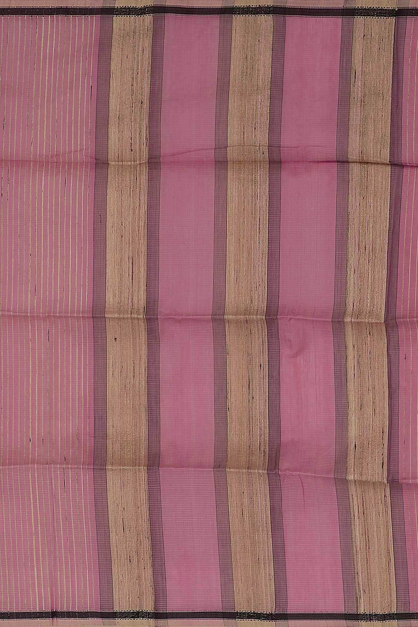 Rose pink Maheshwari Silk Cotton Saree