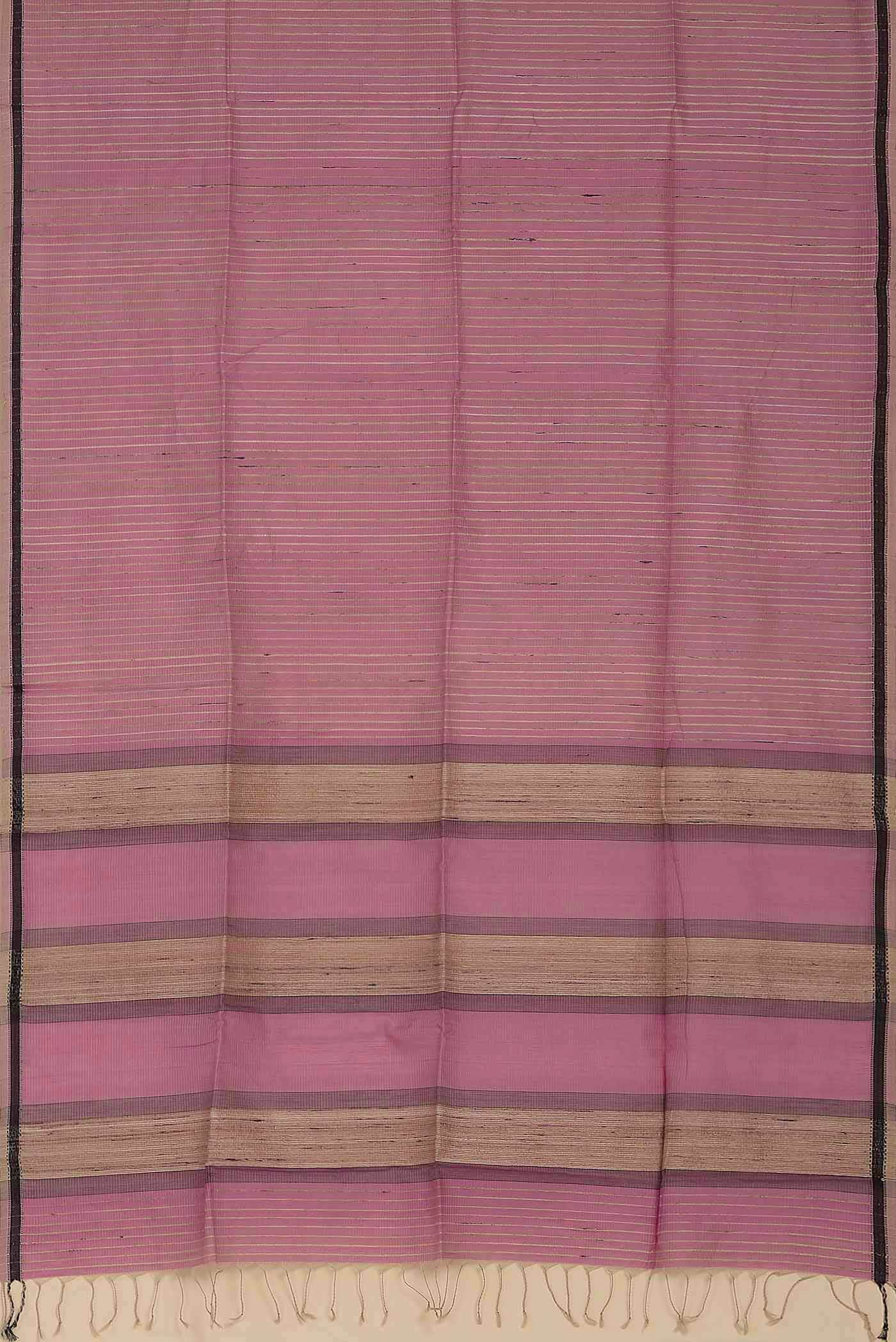 Rose pink Maheshwari Silk Cotton Saree