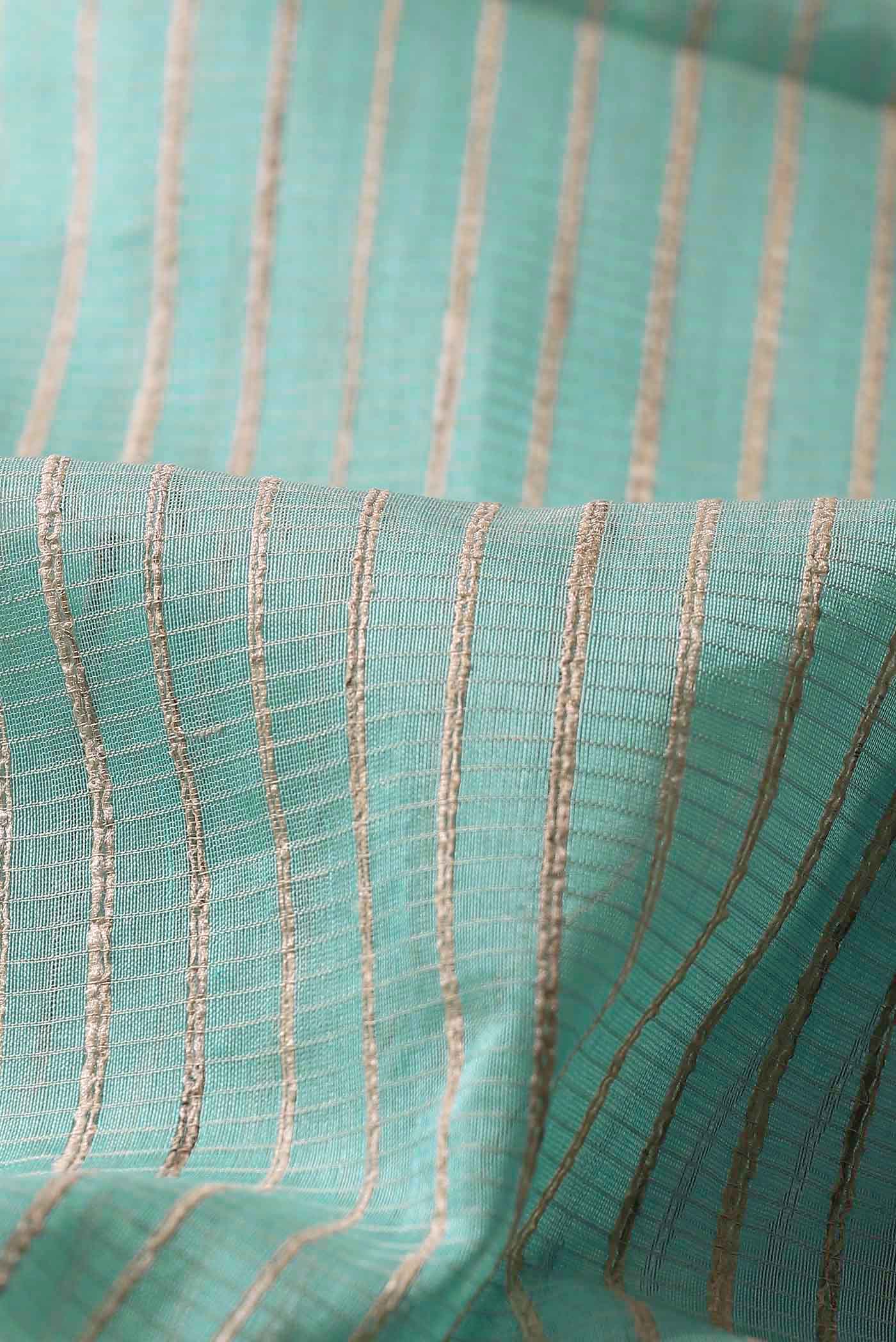 Sea Green Maheshwari Silk Cotton Saree