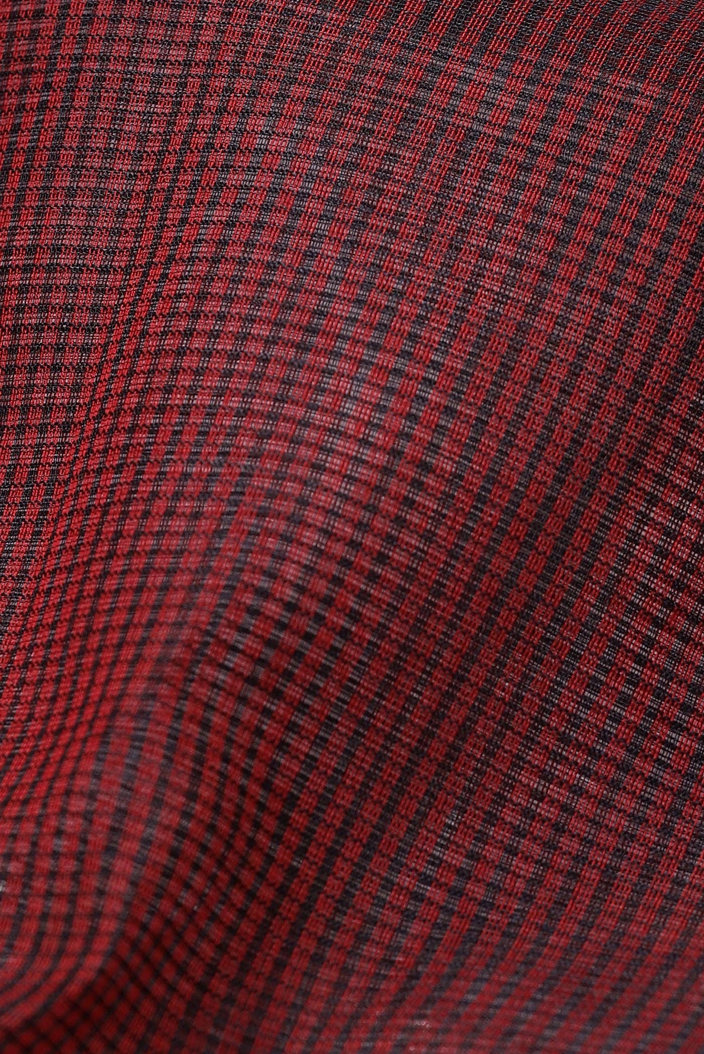 Maroon Maheshwari Silk Cotton Saree