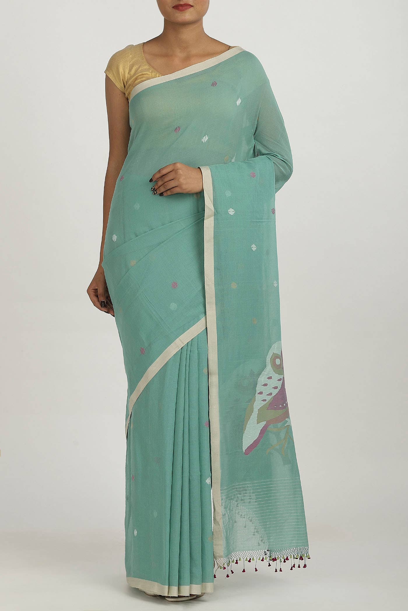 Green Bengal Cotton Saree