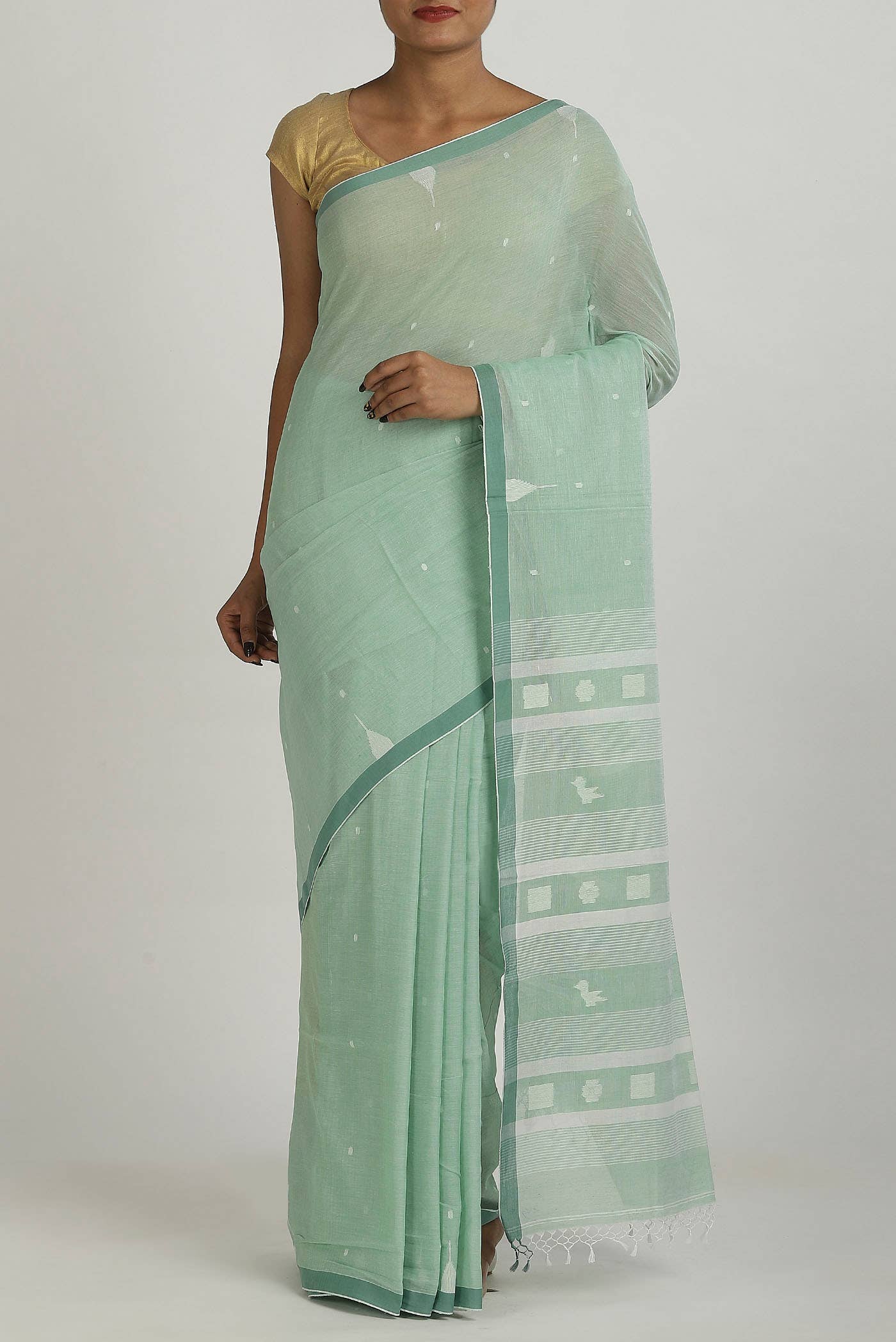 Green Bengal Cotton Saree