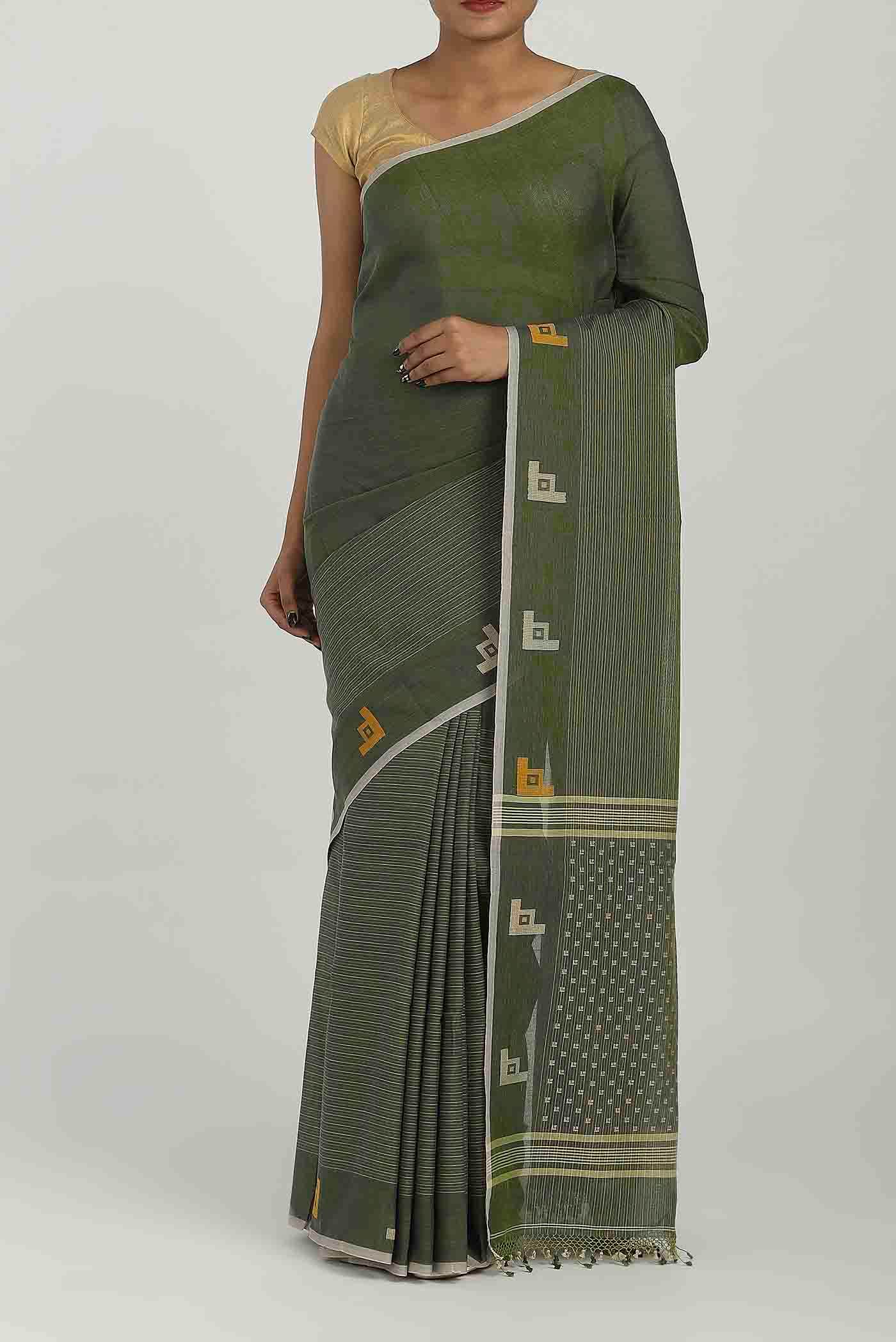 Green Bengal Cotton Saree