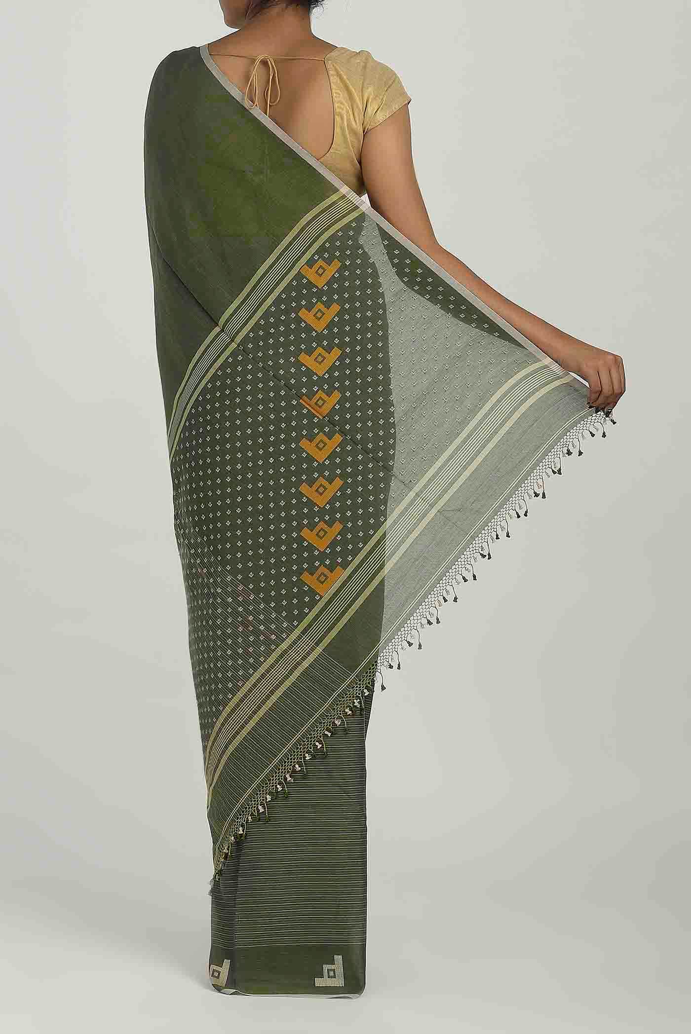 Green Bengal Cotton Saree
