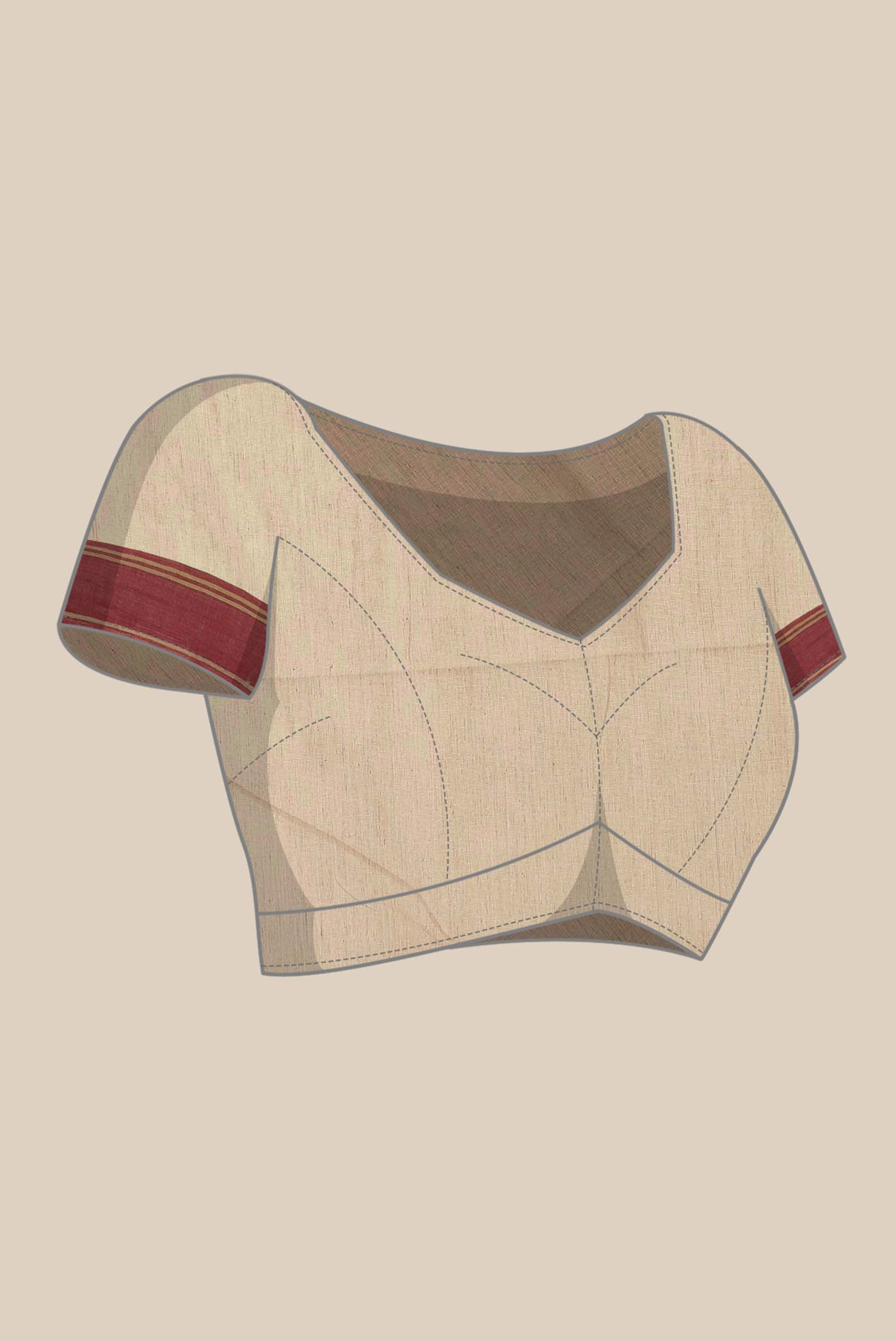 Beige Bengal Cotton Saree