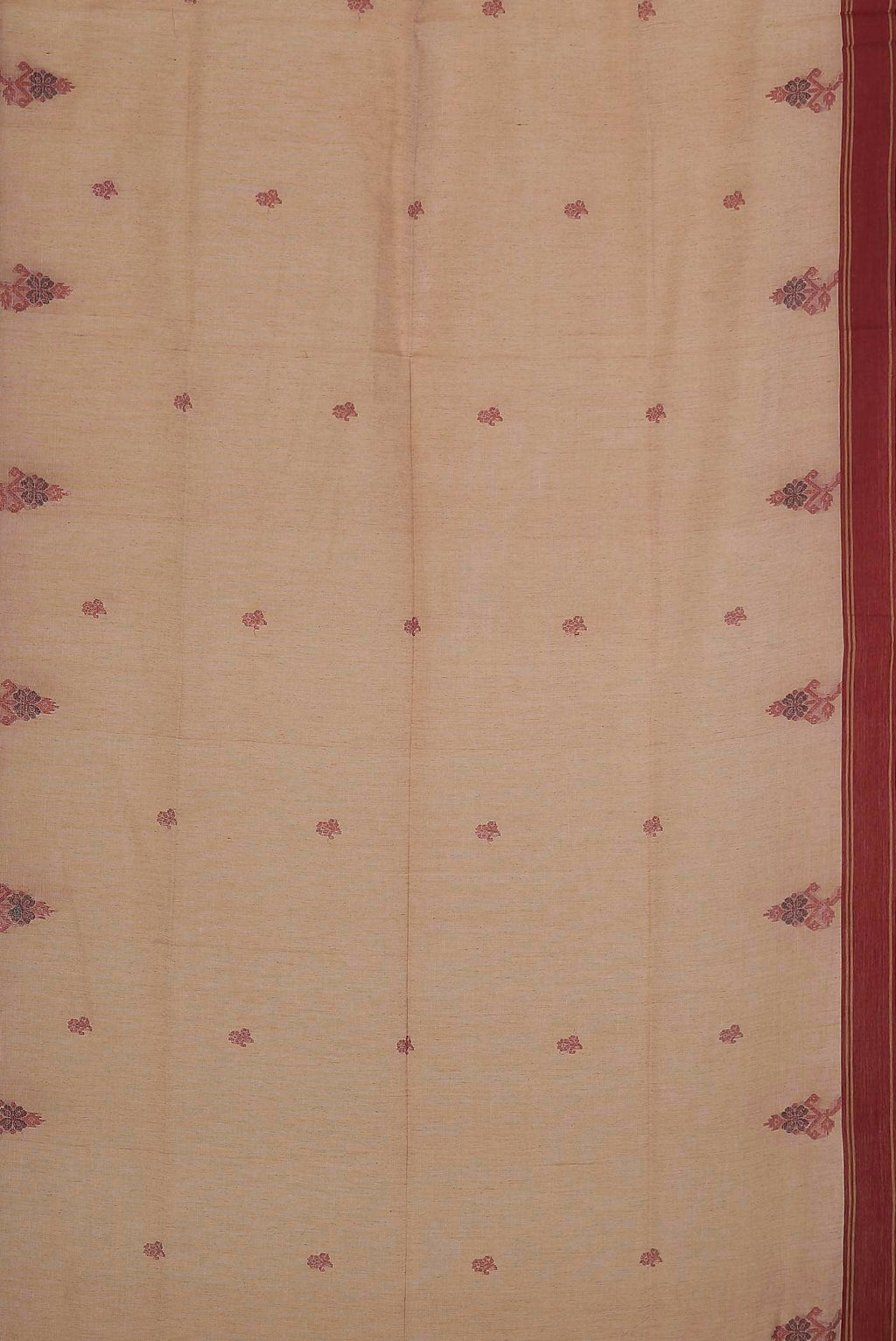 Beige Bengal Cotton Saree