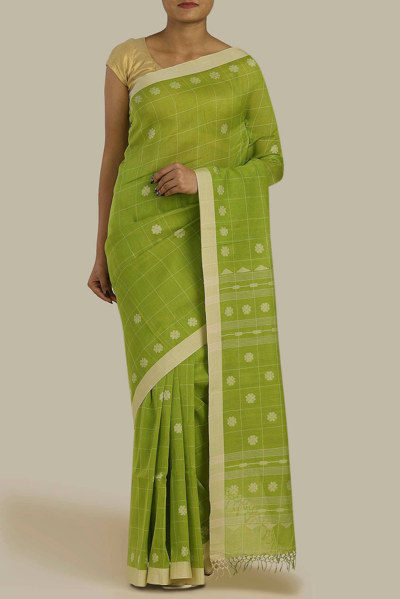 Green Bengal Cotton Saree