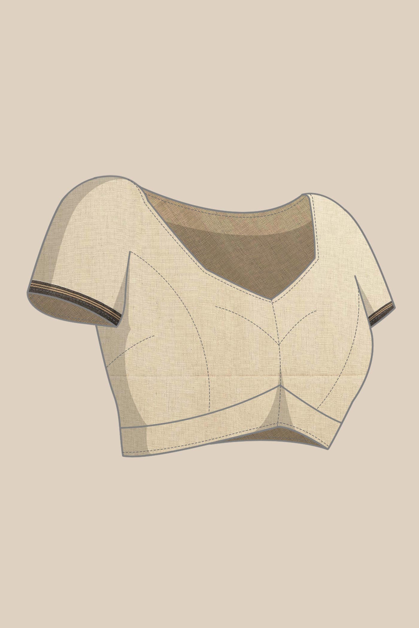 Beige Bengal Cotton Saree