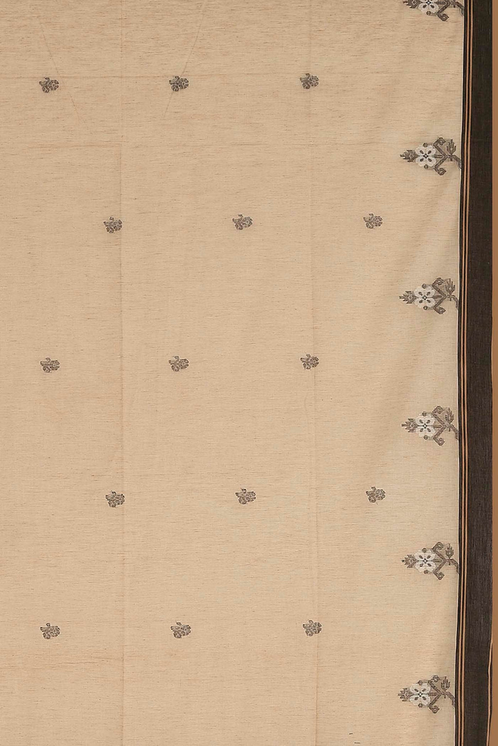 Beige Bengal Cotton Saree
