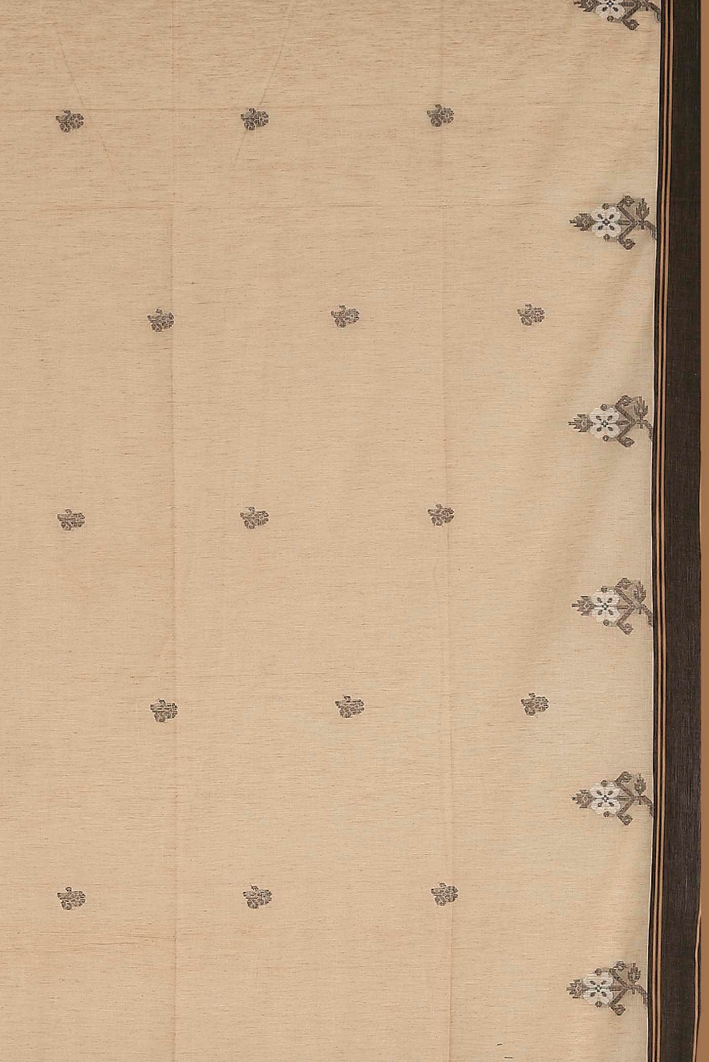 Beige Bengal Cotton Saree