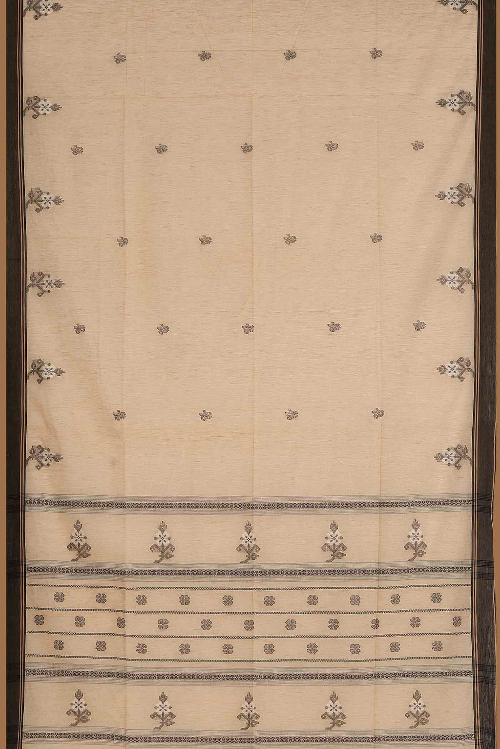 Beige Bengal Cotton Saree