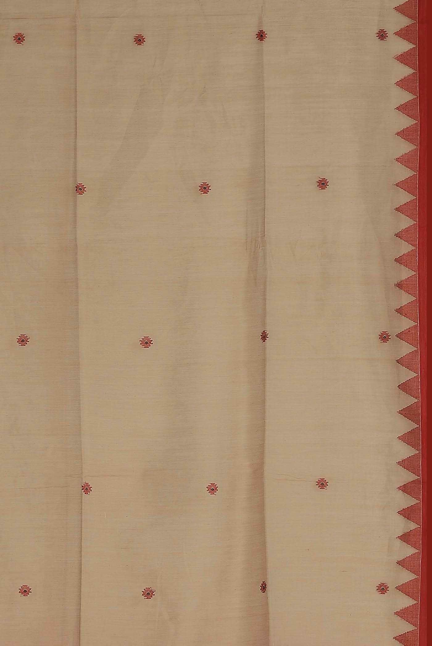 Beige Bengal Cotton Saree